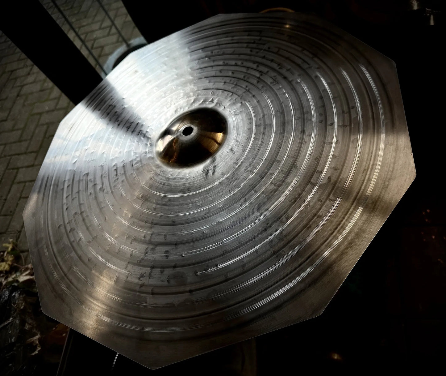 22 inch decagon ride cymbal gold bell titanium handmade Kmicic dry versatile