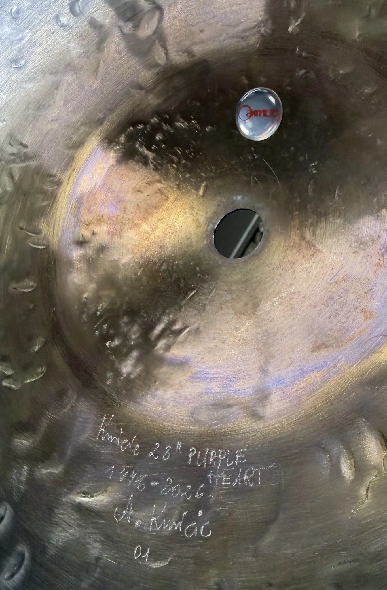 23 inch crash ride cymbal titanium handmade Kmicic Purple Heart limited edition purple bell