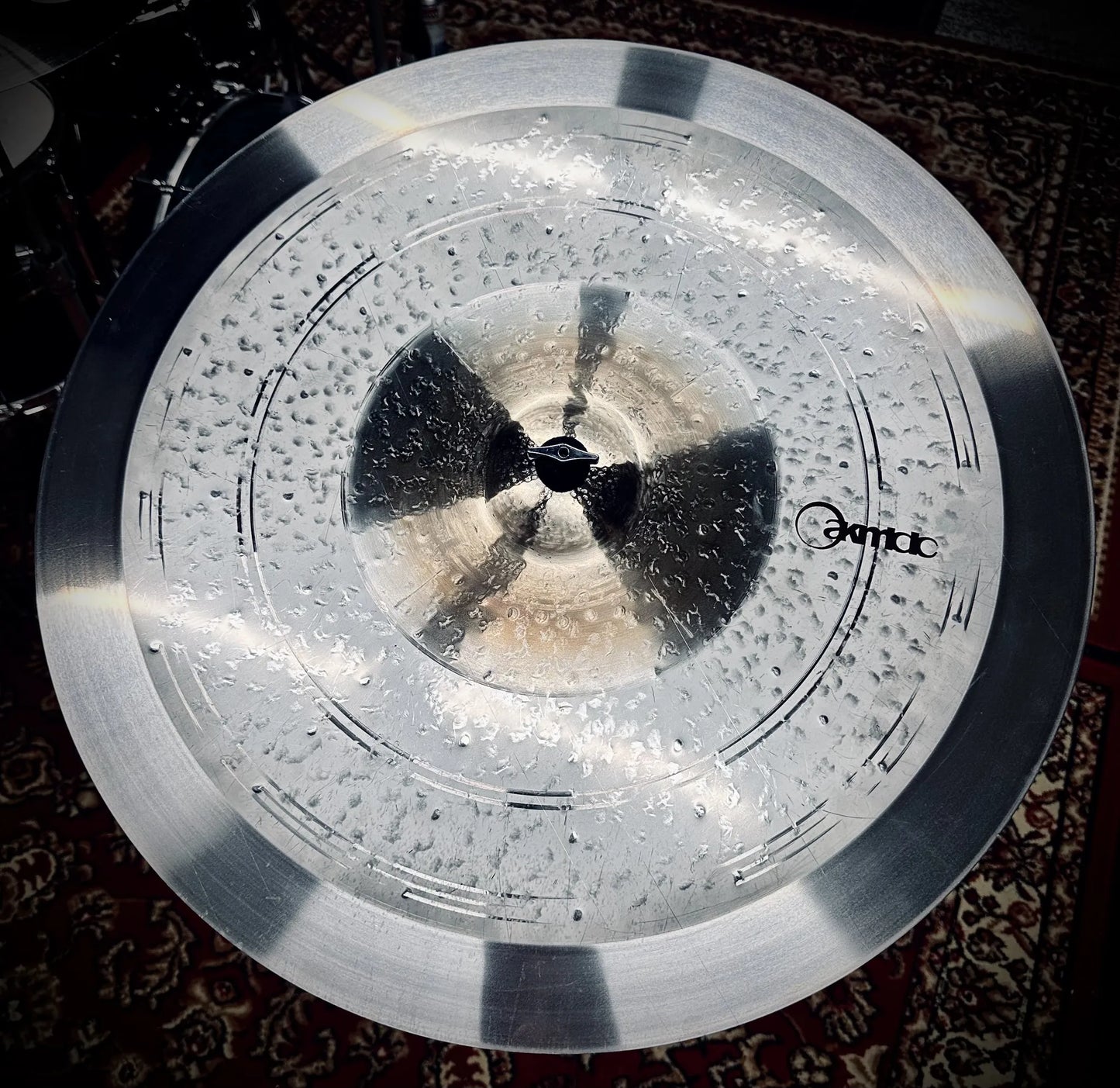 24 inch ride cymbal titanium handmade Kmicic Timekeeper gold details loud band groove