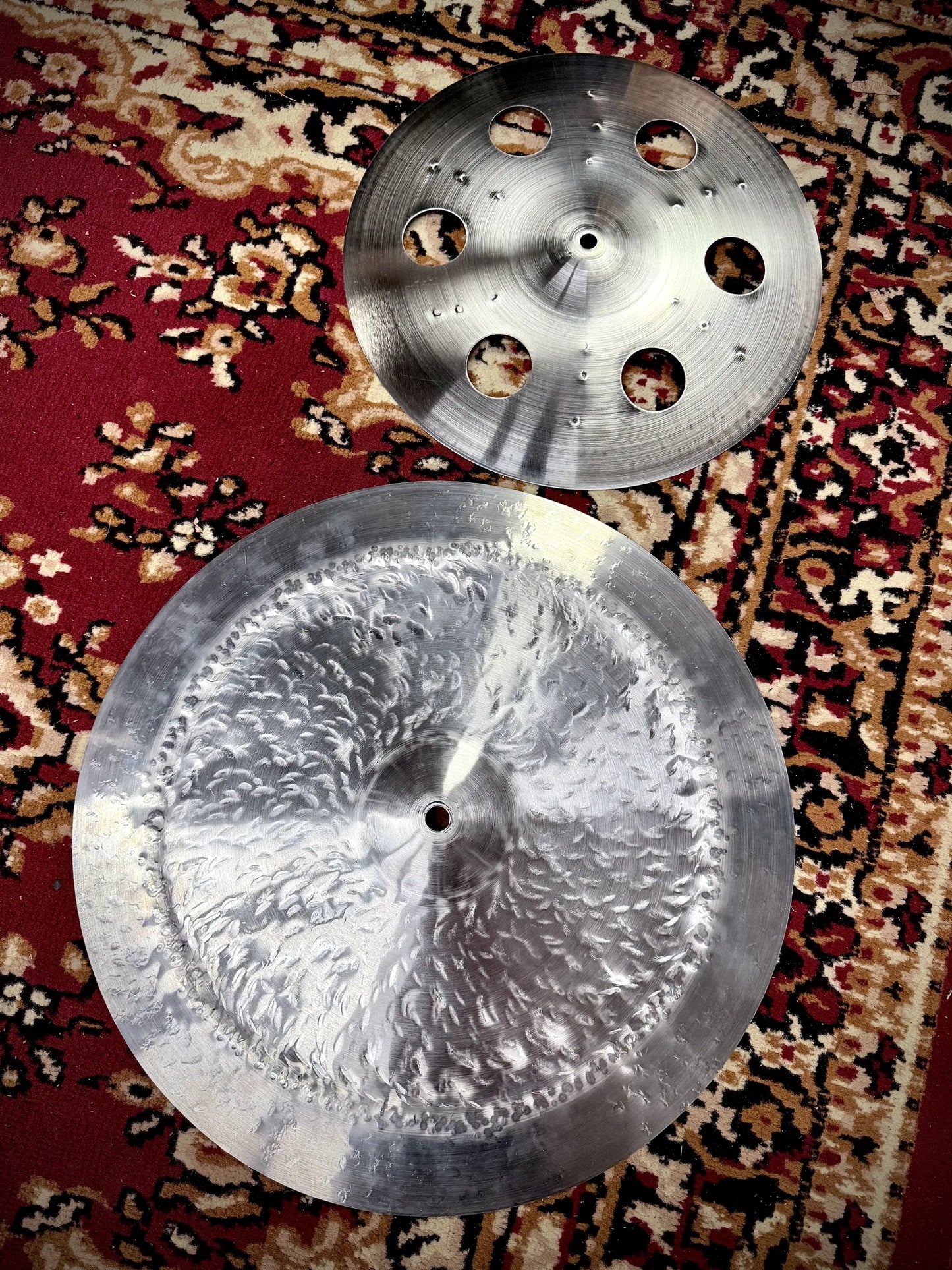 14 12 10 cymbal stack titanium handmade Kmicic Invader trashy stack groove