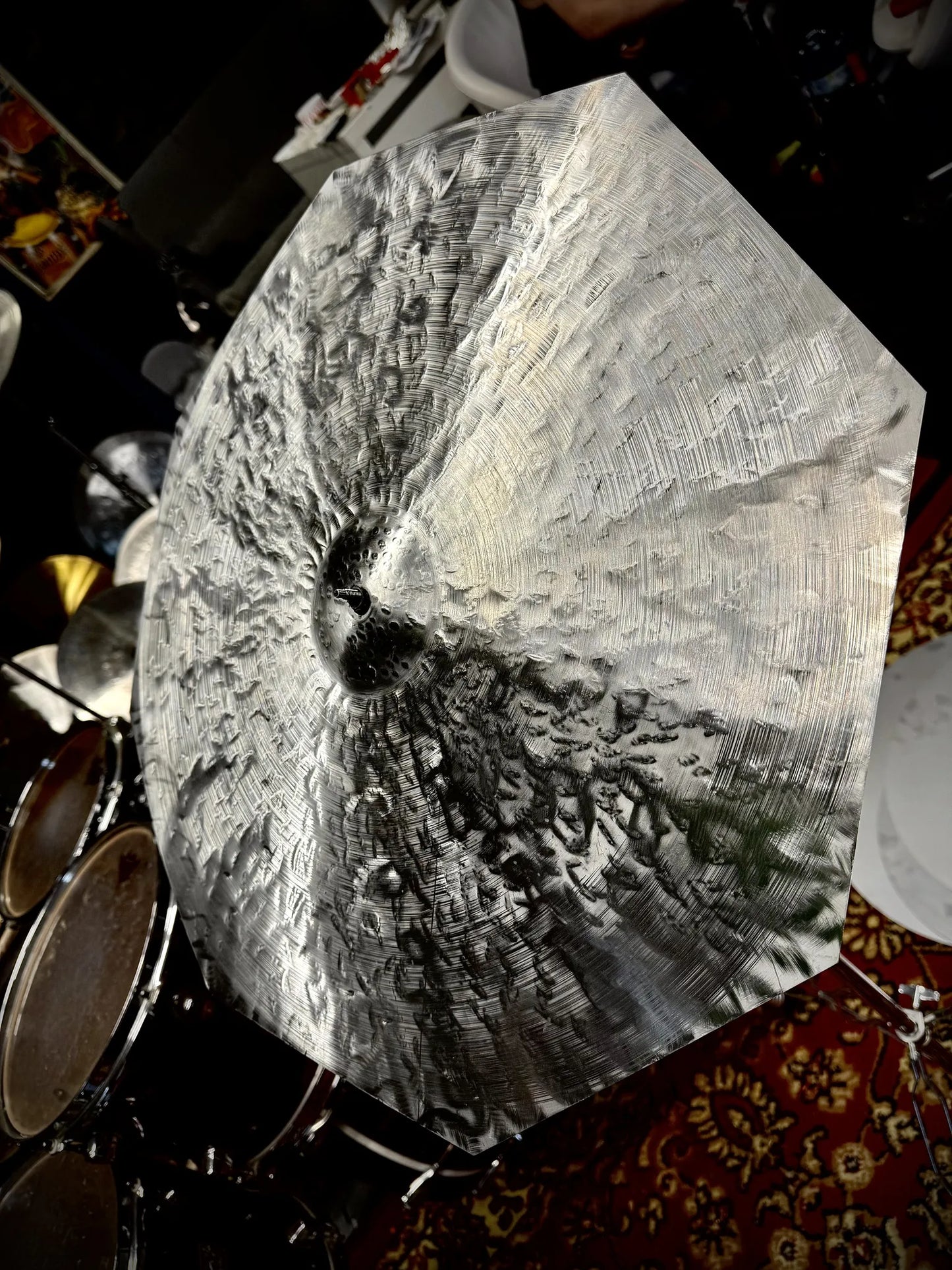 21.5 inch octagon crash ride cymbal titanium handmade Kmicic dry exotic crash