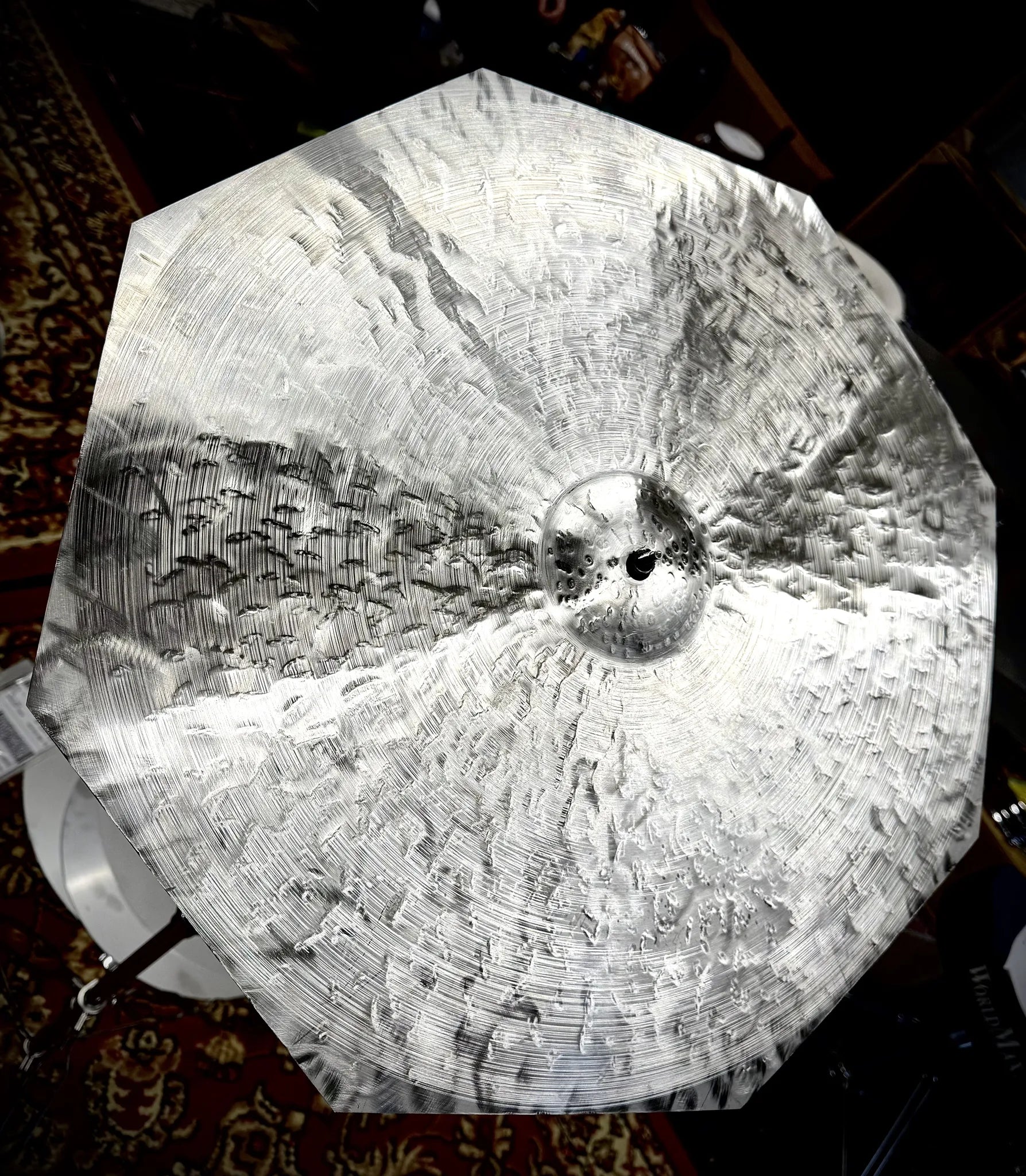 21.5 inch octagon crash ride cymbal titanium handmade Kmicic dry exotic crash