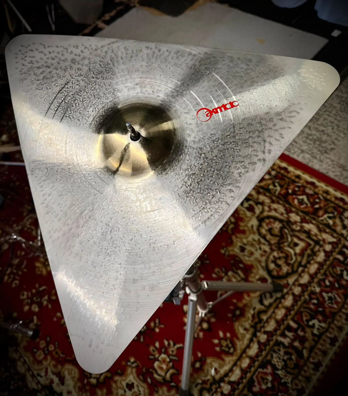 21.5 inch triangular ride cymbal titanium handmade Kmicic Daddy Trio Chris Daddy Dave