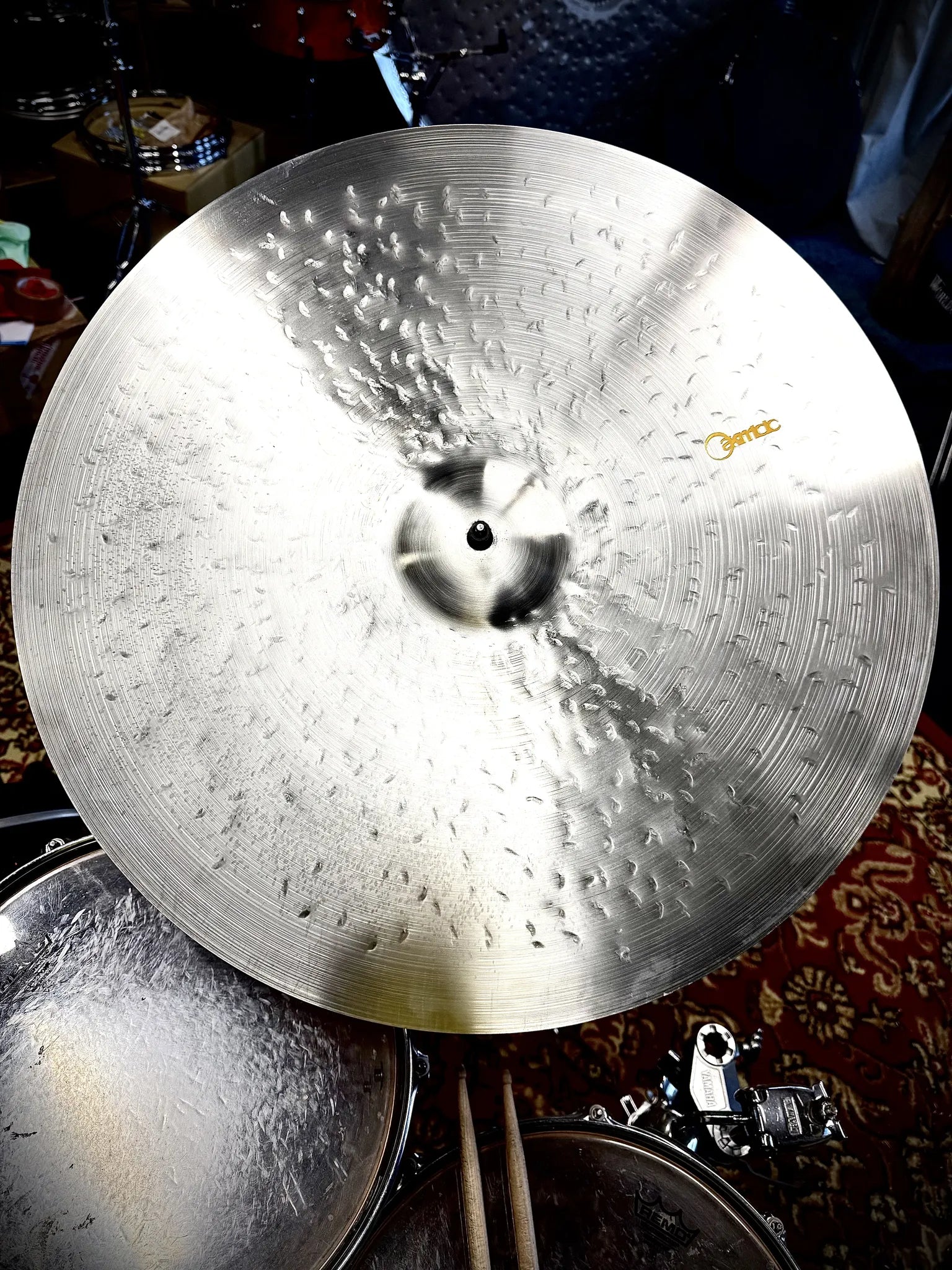 22 inch ride cymbal titanium handmade Kmicic custom versatile dark crash