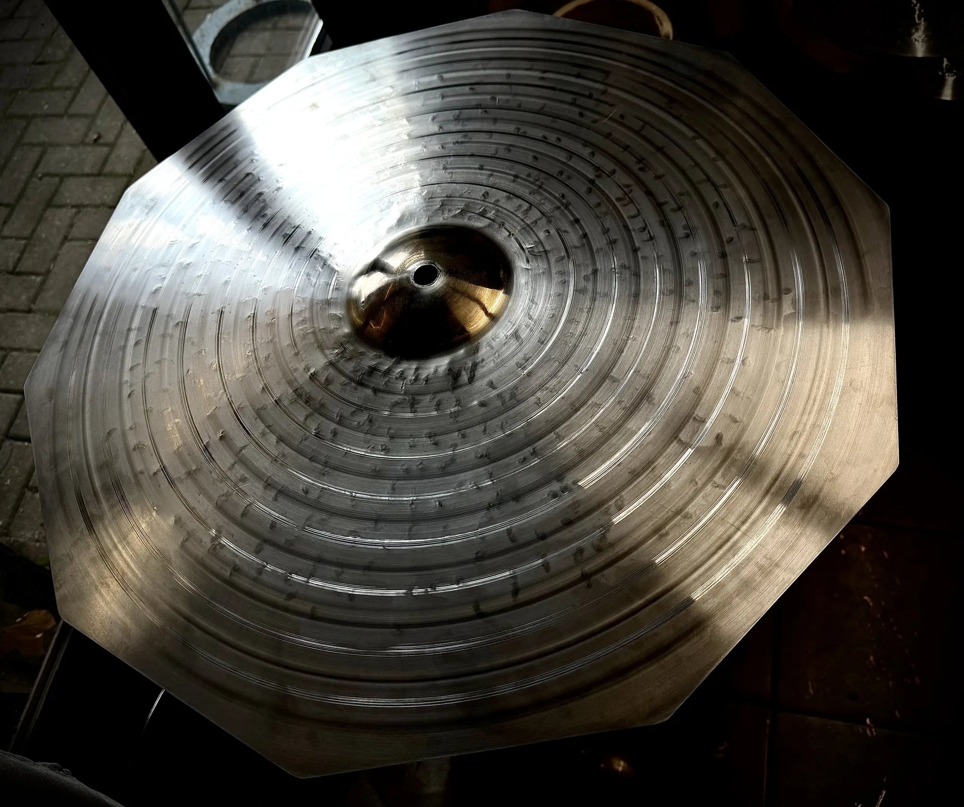 22 inch decagon ride cymbal gold bell titanium handmade Kmicic dry versatile