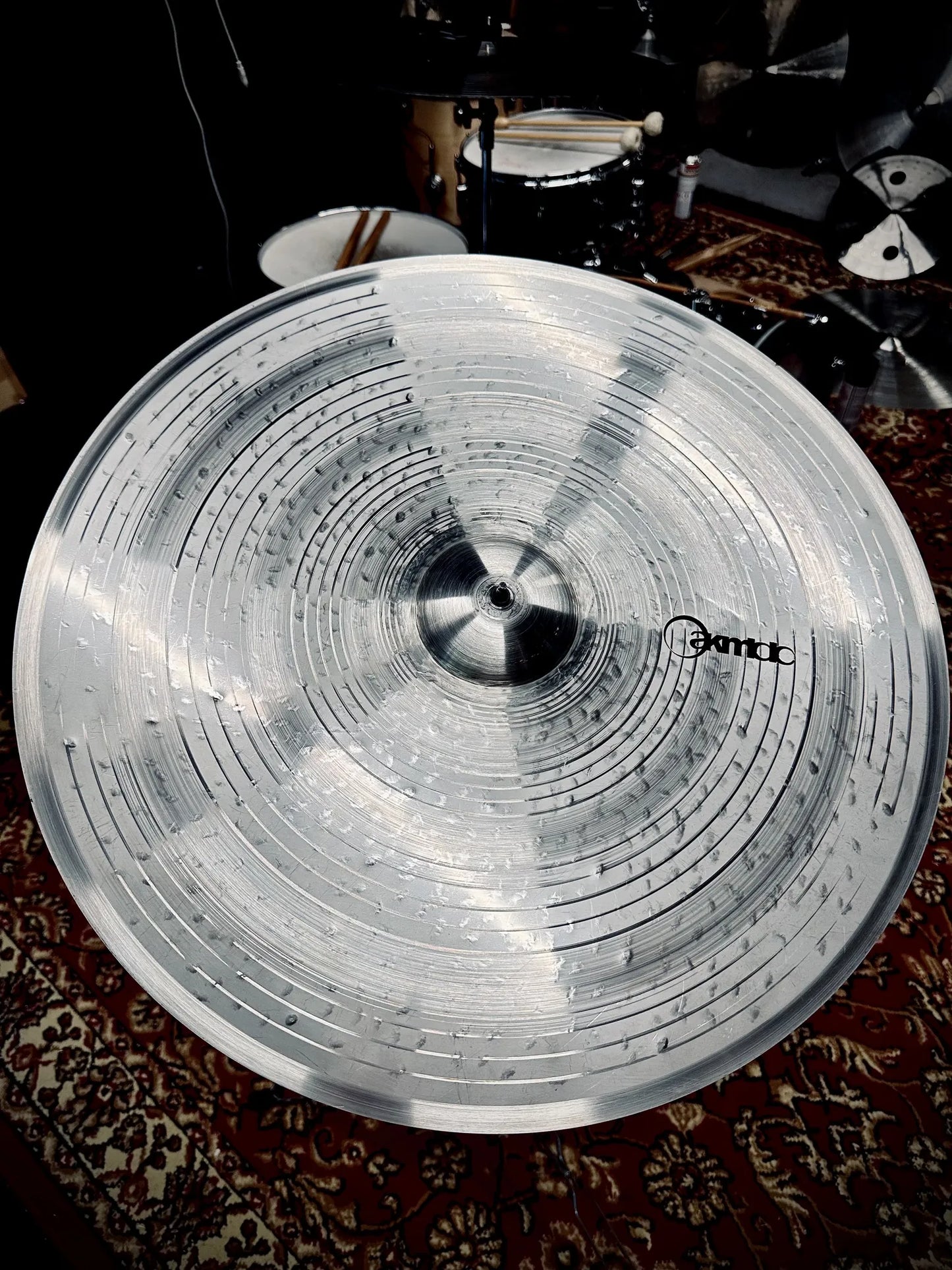 22 inch crash ride cymbal titanium handmade Kmicic Sith dark muted soft controlled