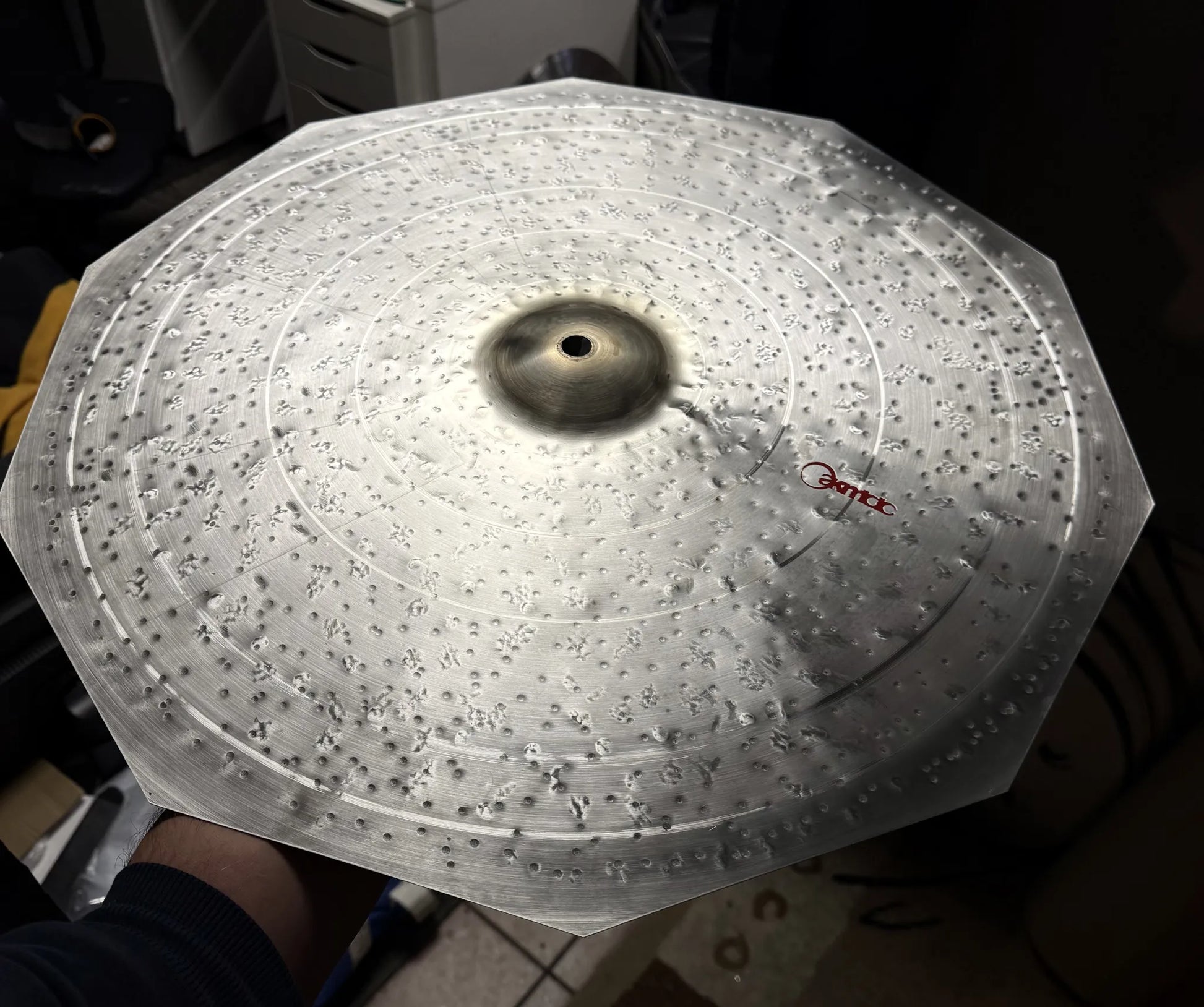 22 inch decagon ride cymbal titanium handmade Kmicic Masterpiece medium dry soft crash