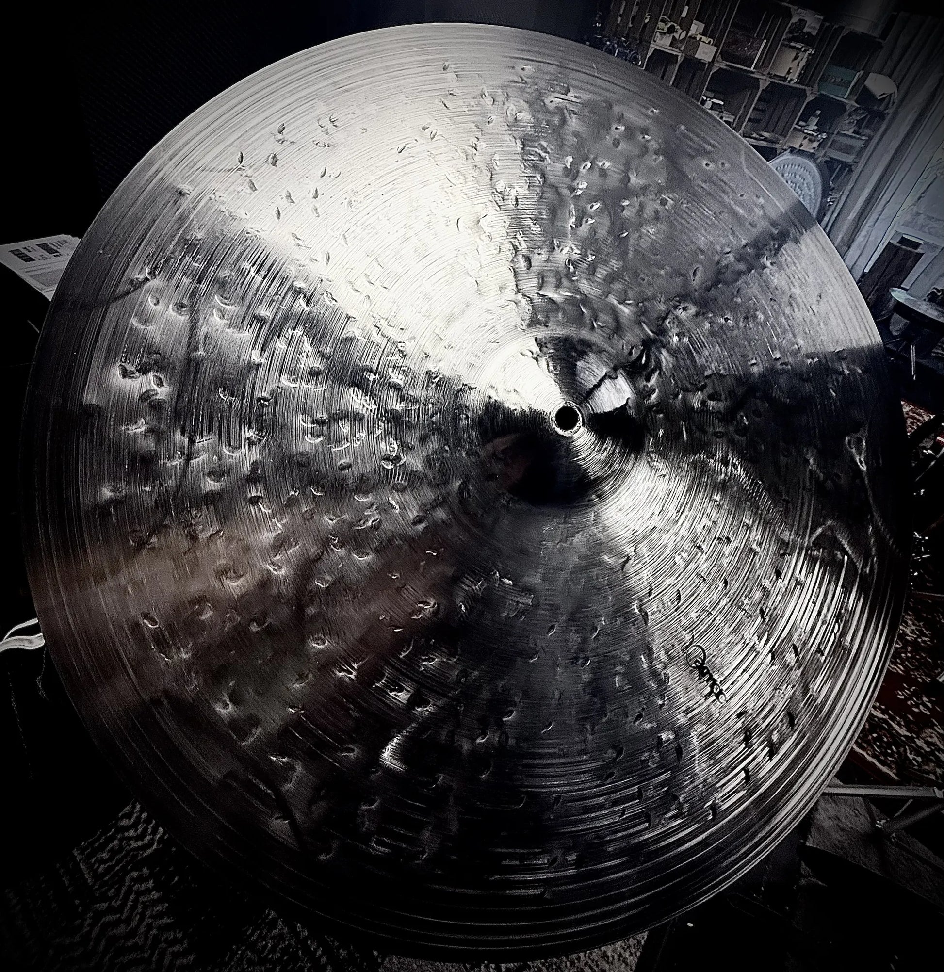 23 inch dry ride cymbal titanium handmade Kmicic custom medium dry crash ride