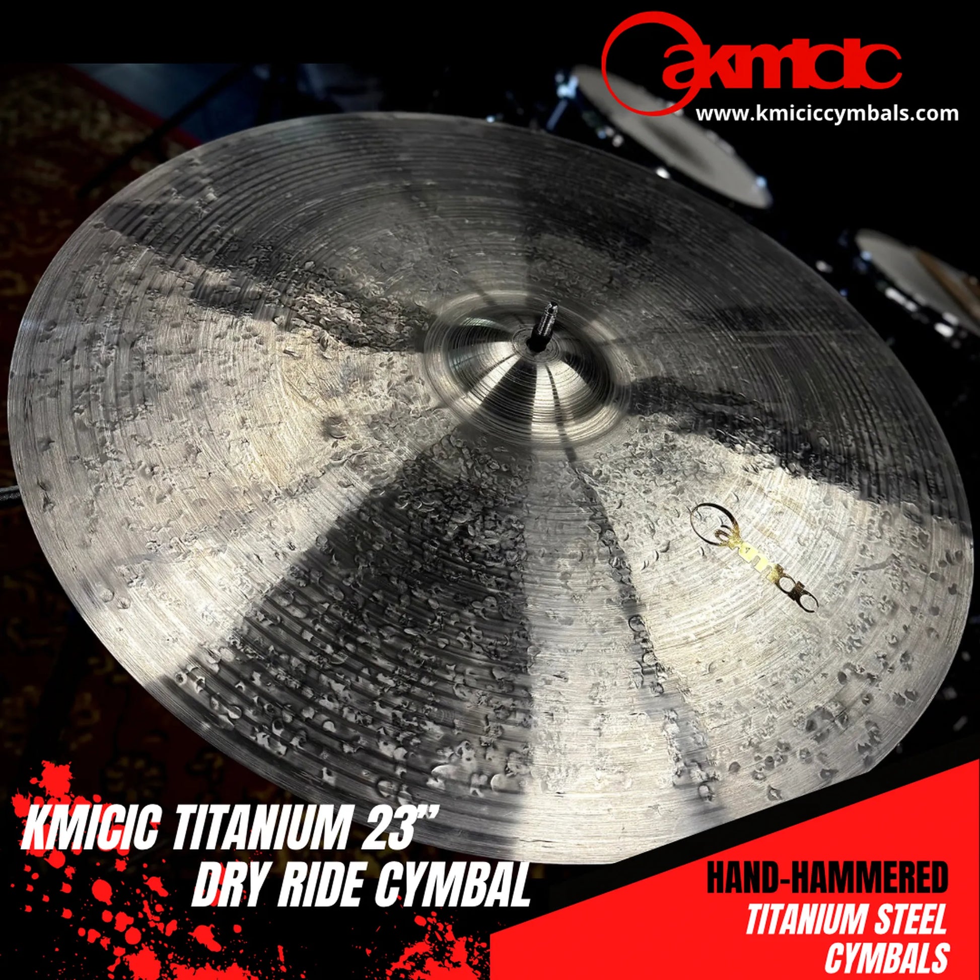 23 inch dry ride cymbal titanium handmade Kmicic dirty jazz precise versatile