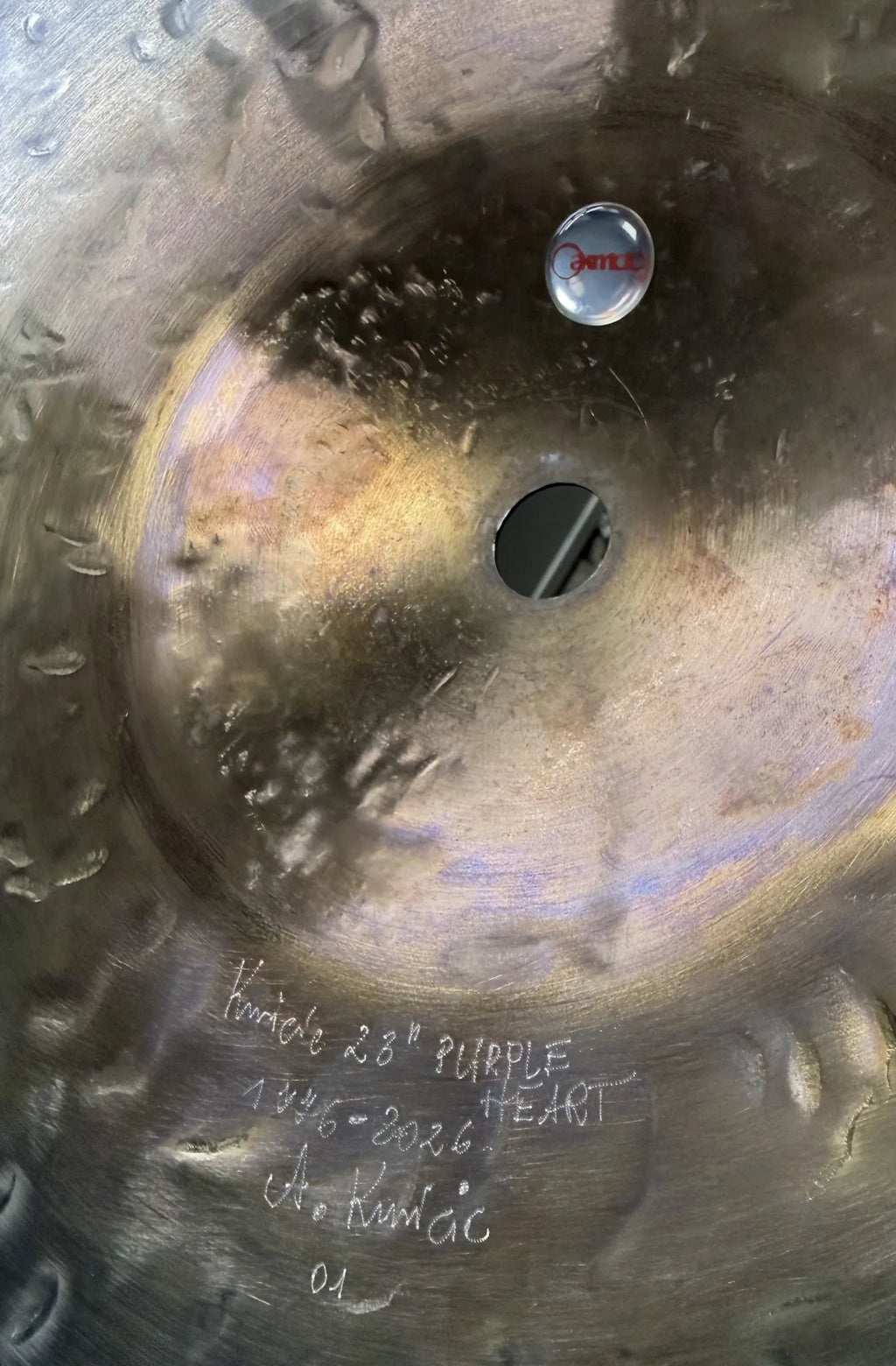 23 inch crash ride cymbal titanium handmade Kmicic Purple Heart limited edition purple bell