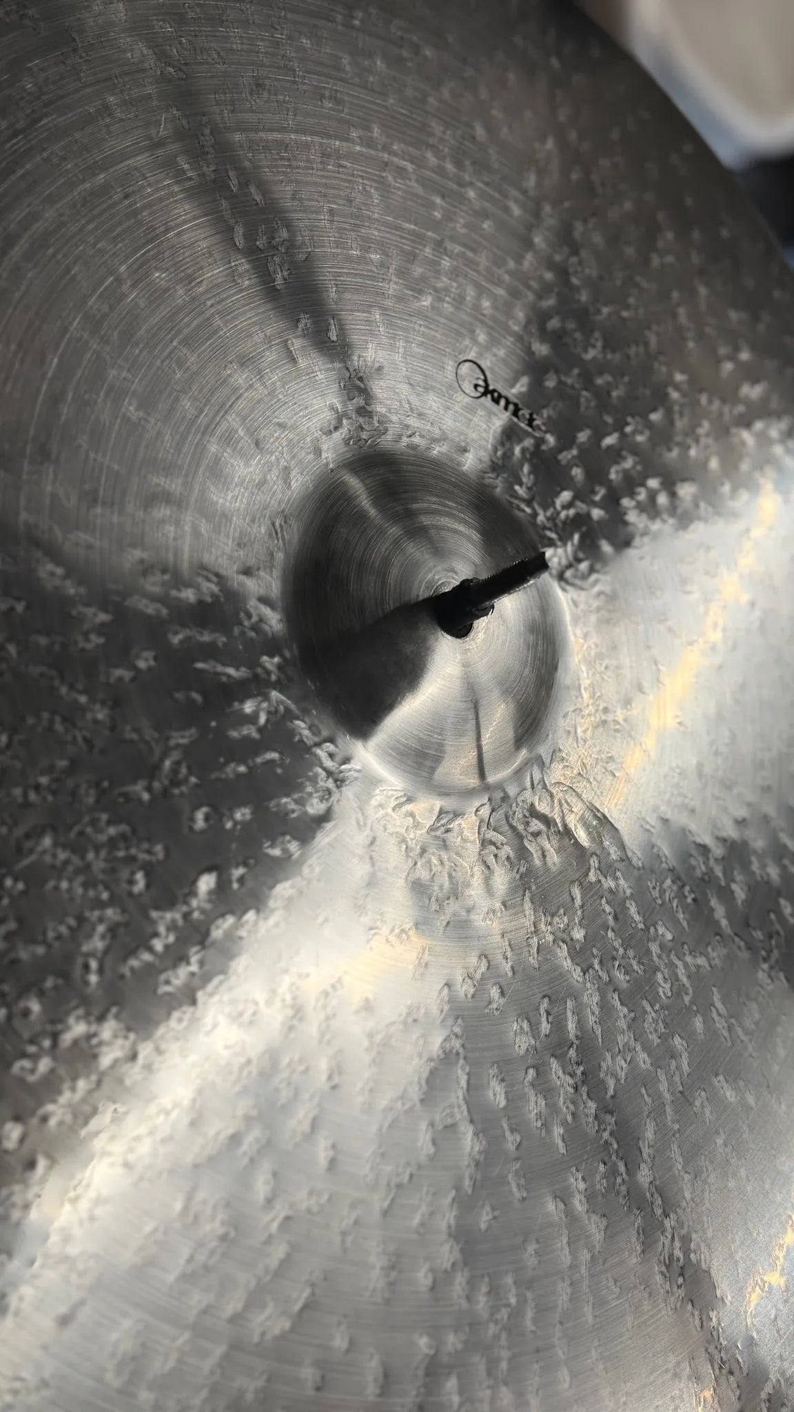 23 inch short dry ride cymbal titanium handmade Kmicic woody stick definition clear bell