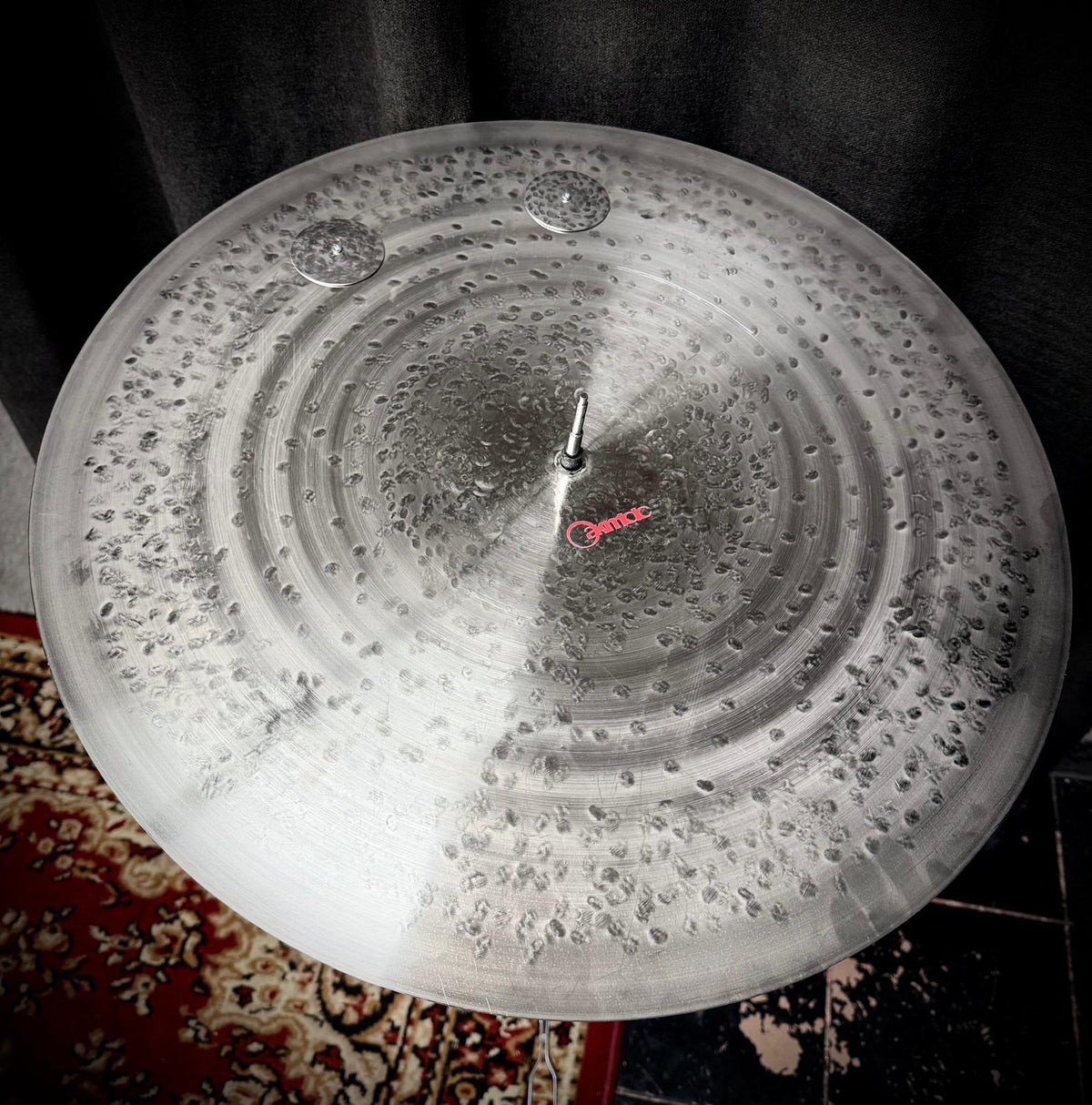 micic 22 inch Flat Trash Ride with hand forged jingles One of a Kind handmade titanium cymbal