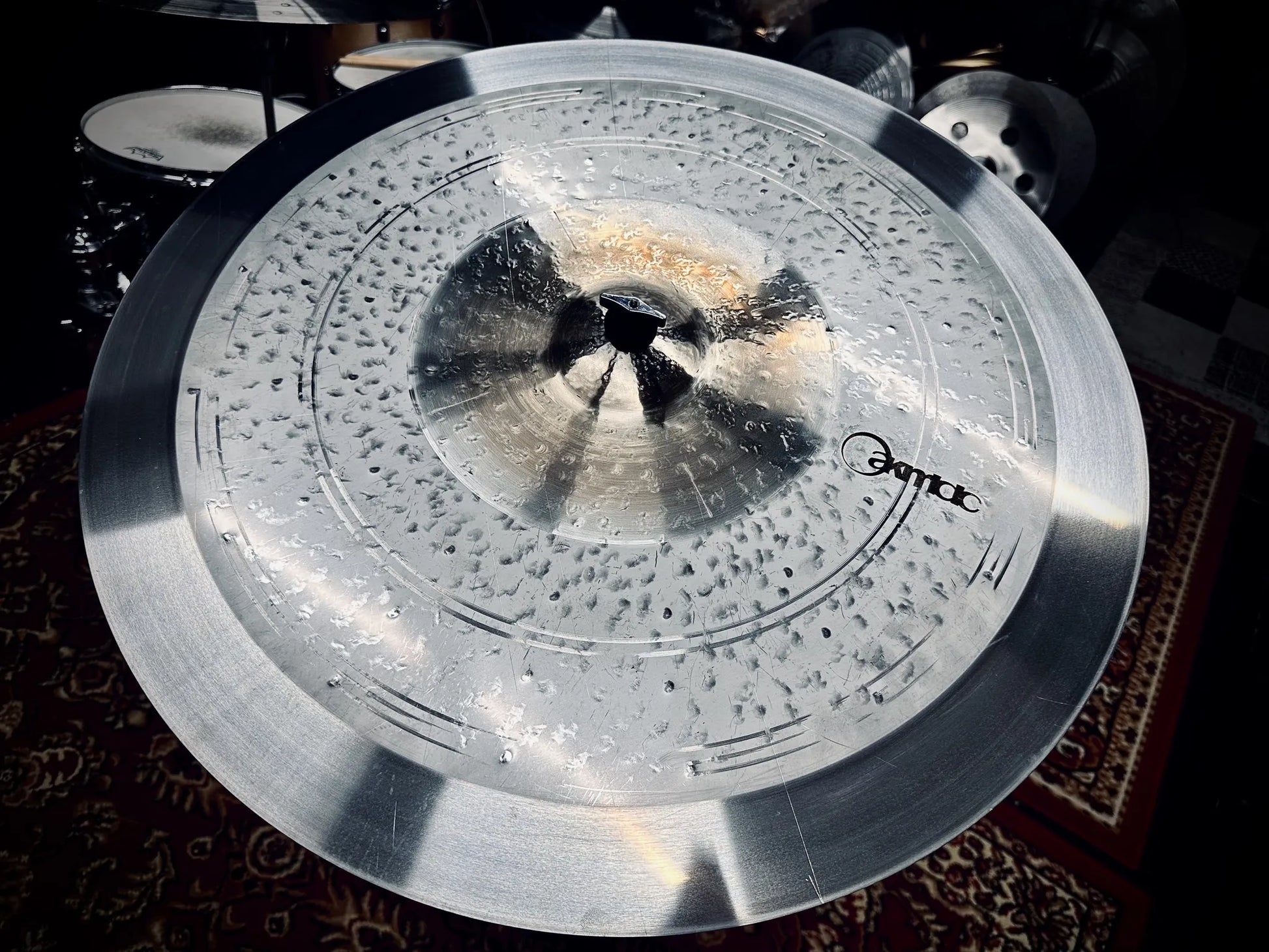24 inch ride cymbal titanium handmade Kmicic Timekeeper gold details loud band groove