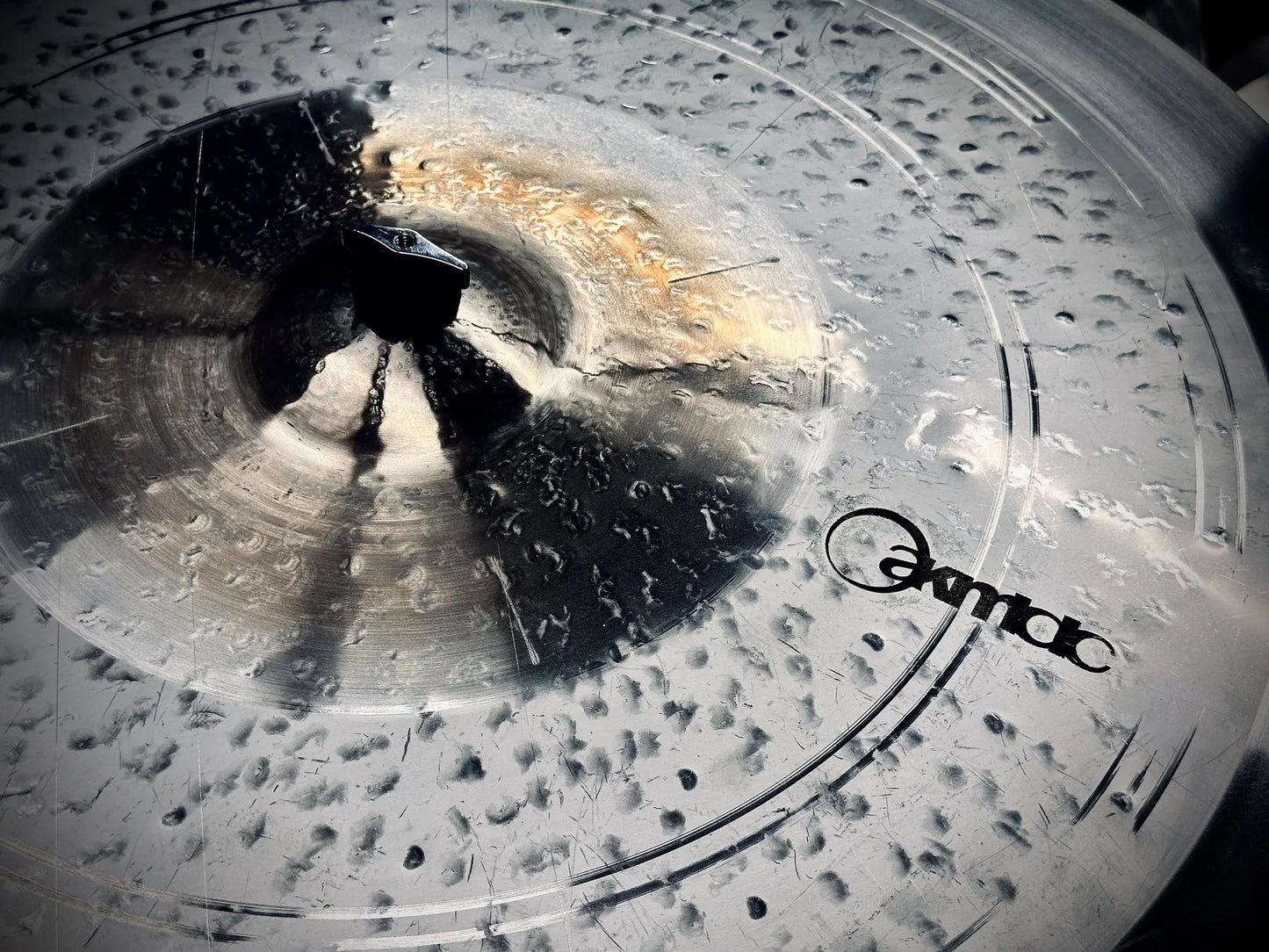 24 inch ride cymbal titanium handmade Kmicic Timekeeper gold details loud band groove