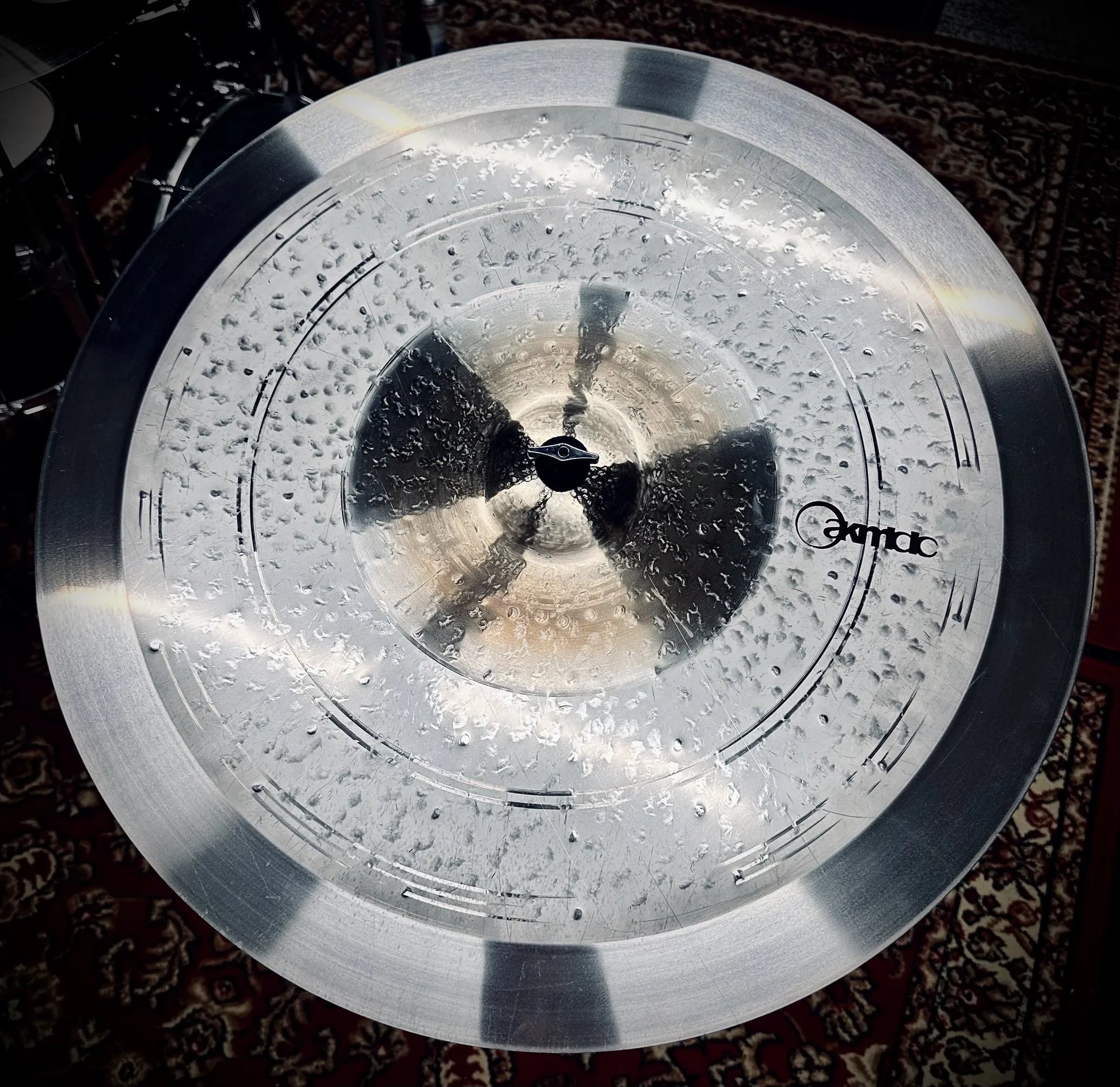 24 inch ride cymbal titanium handmade Kmicic Timekeeper gold details loud band groove