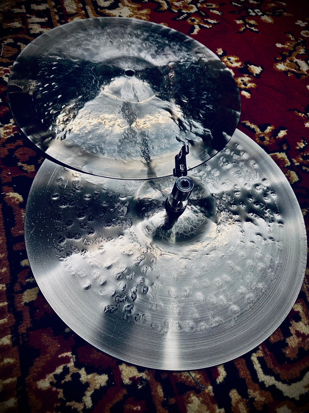 13 inch hi hat cymbals titanium TiGr5 handmade Kmicic Silver Surfer crisp responsive