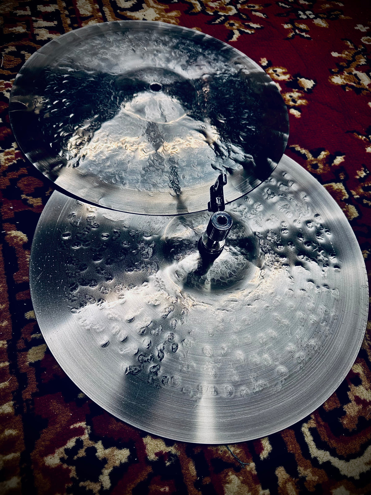 13 inch hi hat cymbals titanium TiGr5 handmade Kmicic Silver Surfer crisp responsive