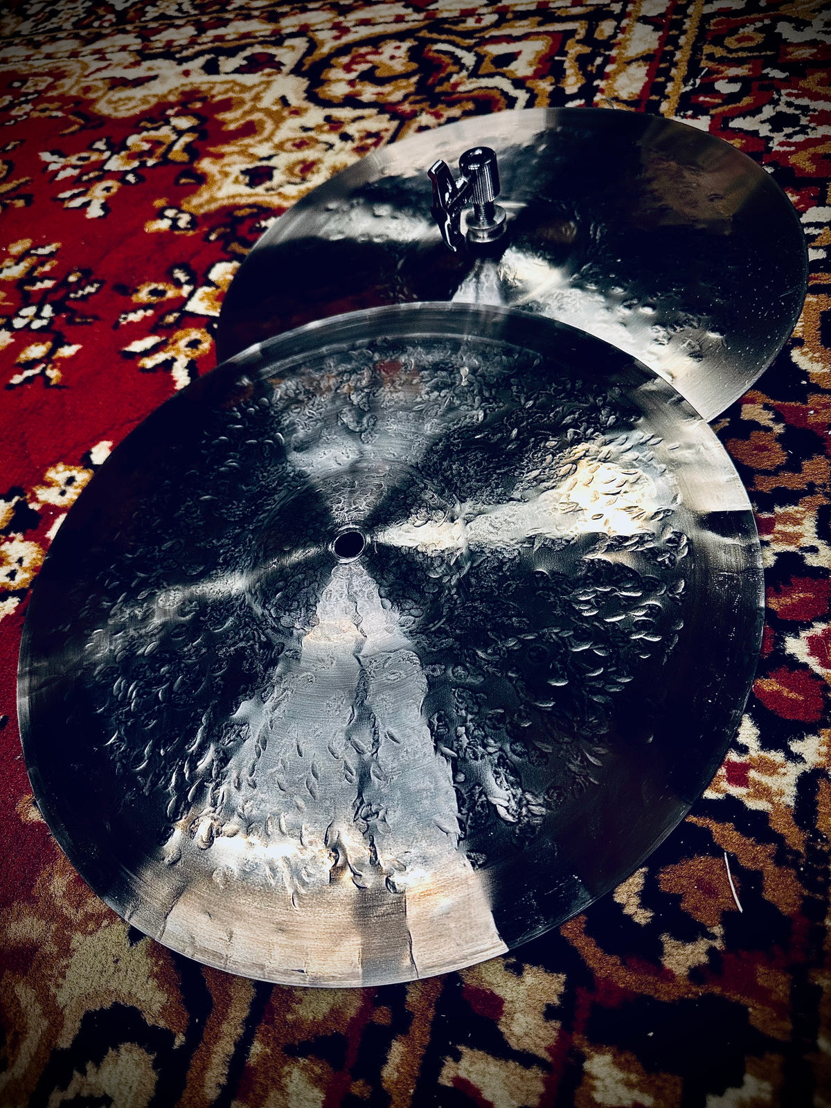 13 inch hi hat cymbals titanium TiGr5 handmade Kmicic Silver Surfer crisp responsive