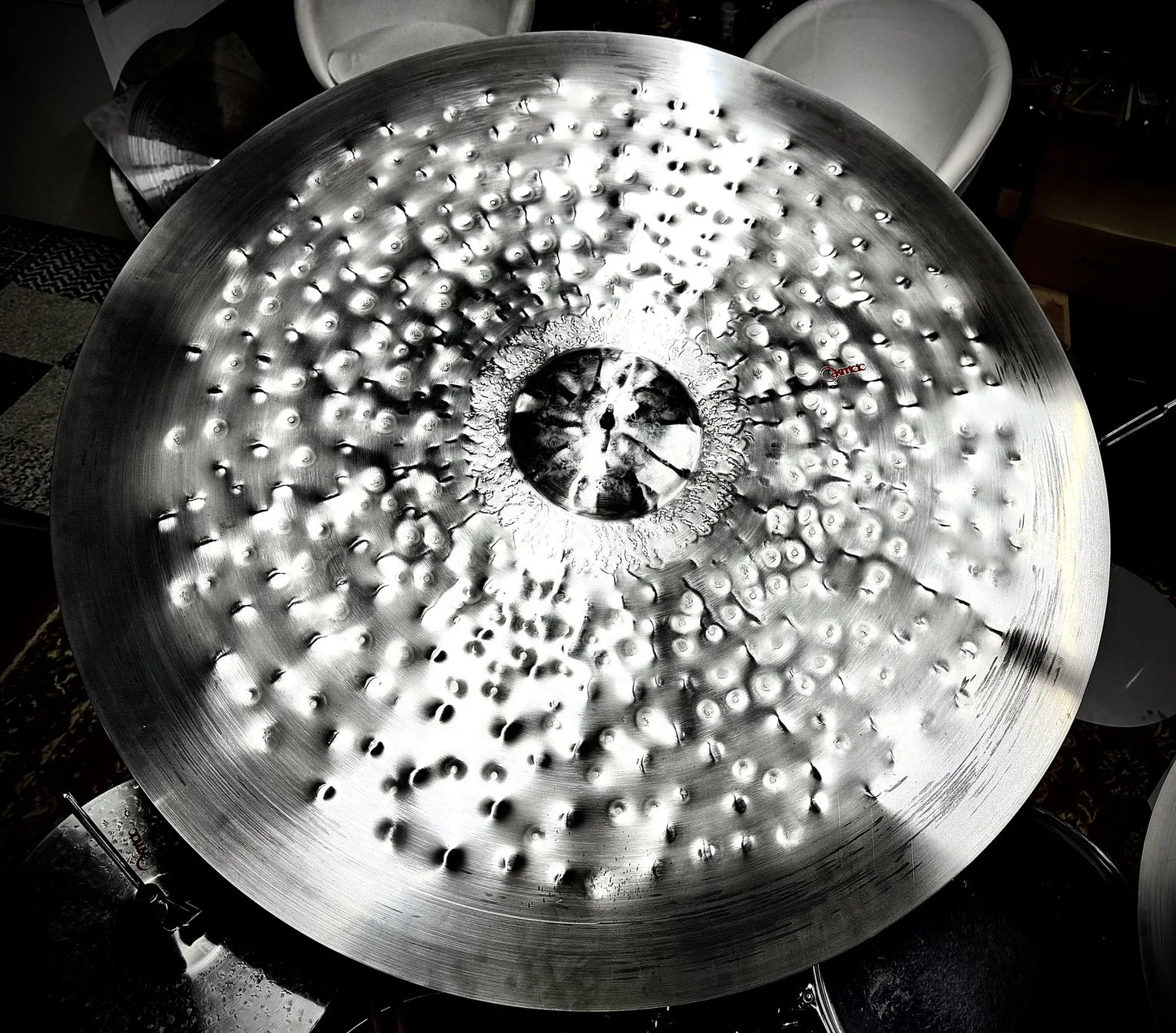 40 inch ride cymbal big bell titanium handmade Kmicic custom gong effect cymbal