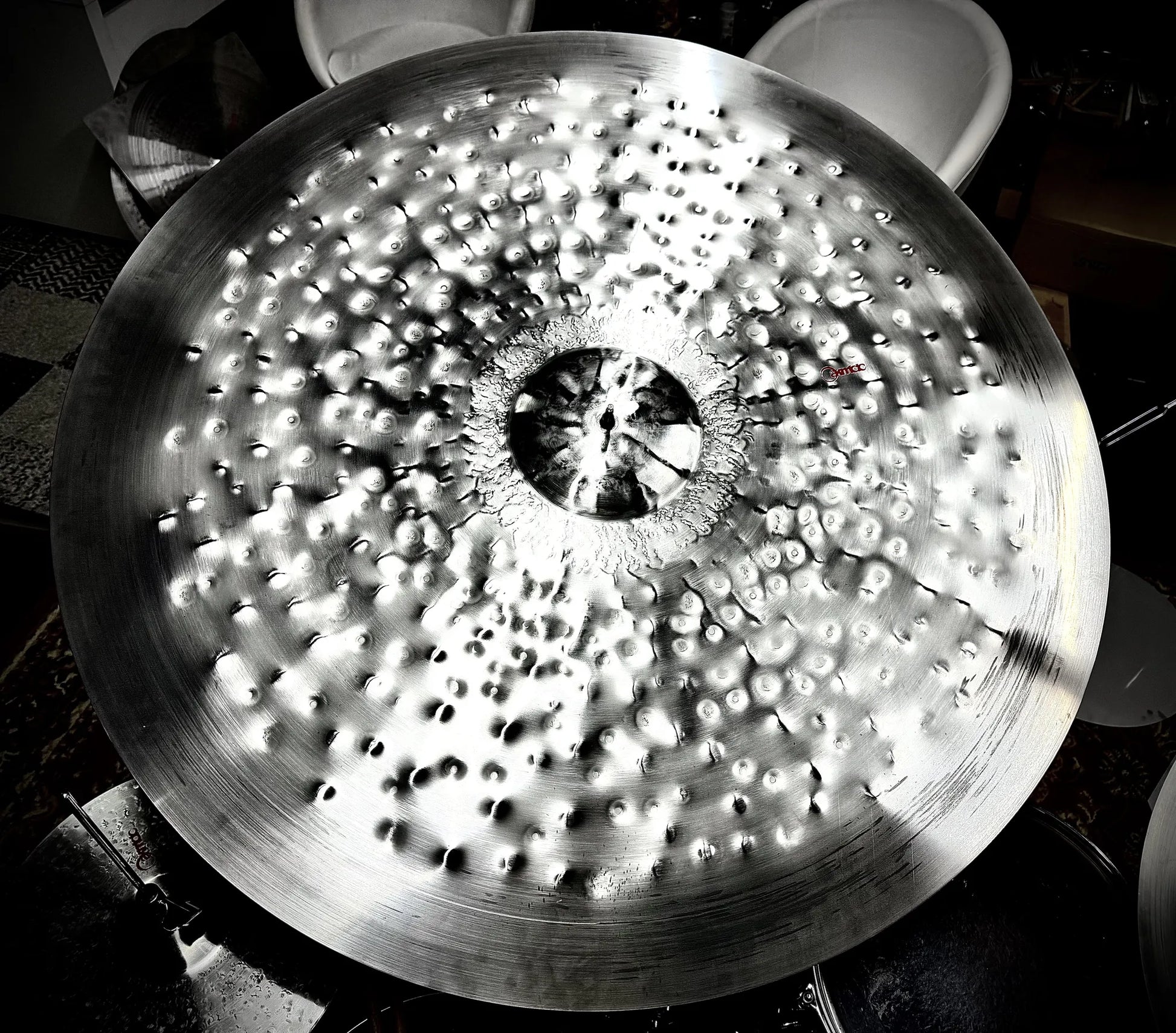 40 inch ride cymbal big bell titanium handmade Kmicic custom gong effect cymbal
