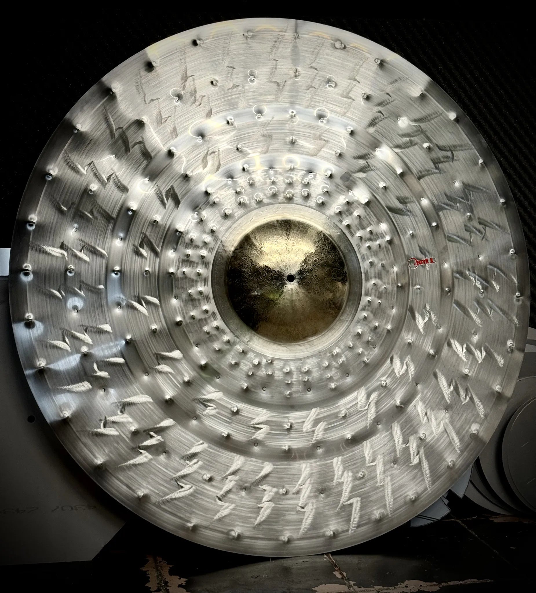40 inch Zeus Custom Ride cymbal titanium handmade Kmicic 9 inch gold bell lightning finish massive ride