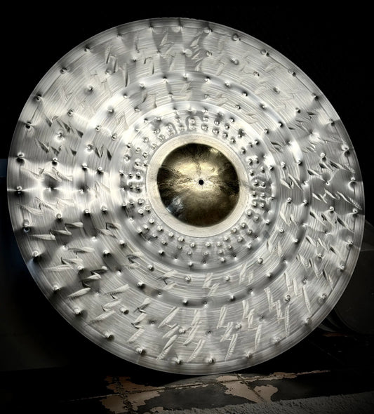 40 inch Zeus Custom Ride cymbal titanium handmade Kmicic 9 inch gold bell lightning finish massive ride