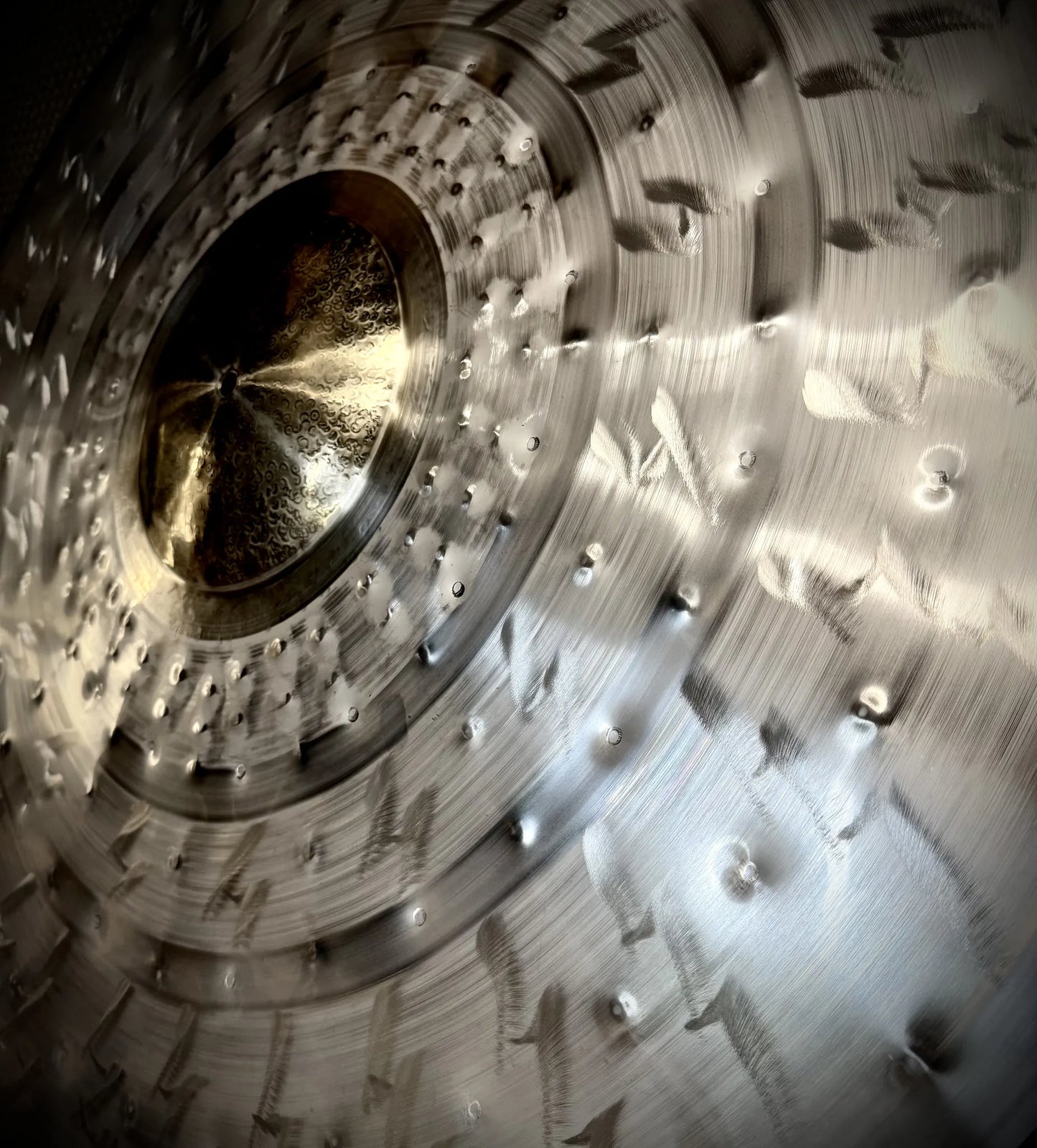 40 inch Zeus Custom Ride cymbal titanium handmade Kmicic 9 inch gold bell lightning finish massive ride