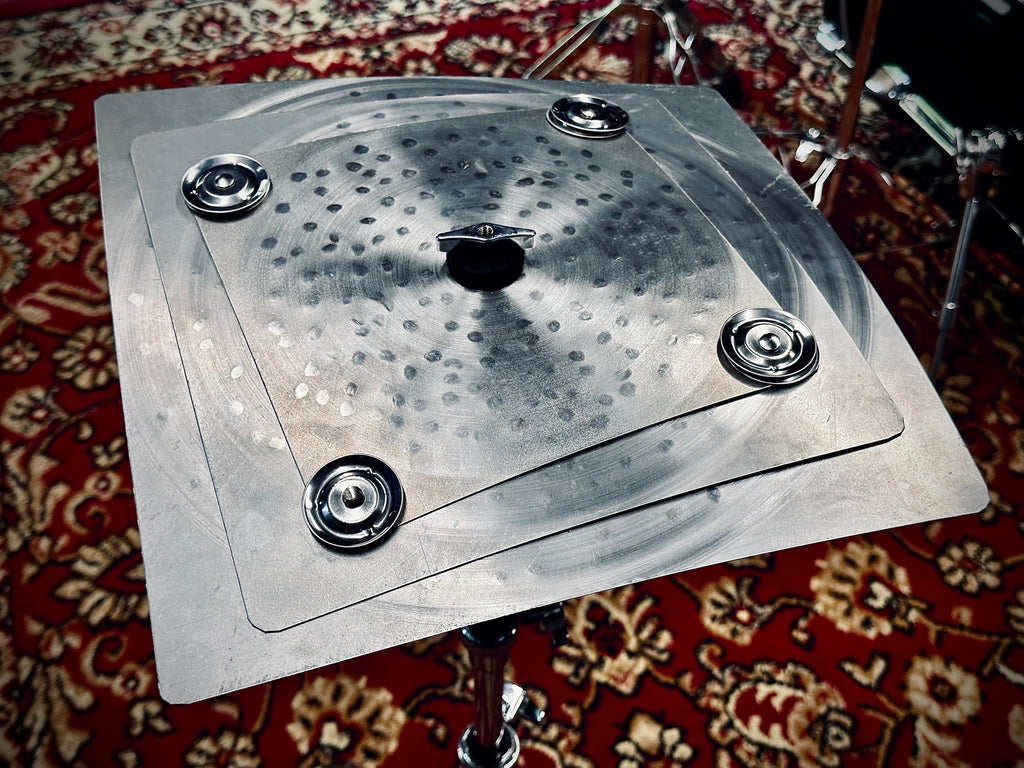 16 14 12 square cymbal stack with jingles titanium handmade Kmicic trashy textured