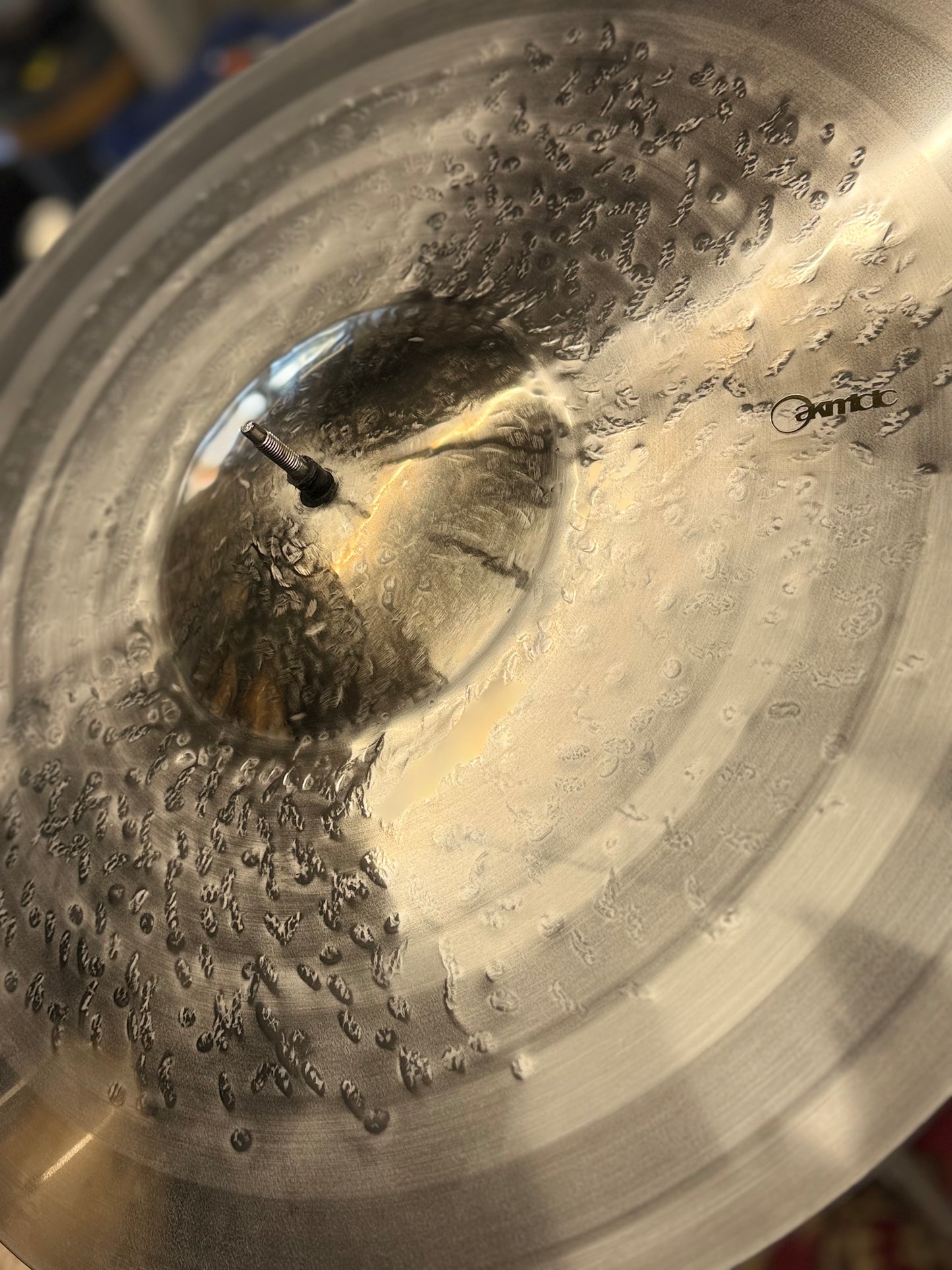 23 inch ride cymbal big bell titanium handmade Kmicic Masterpiece piercing bell metal