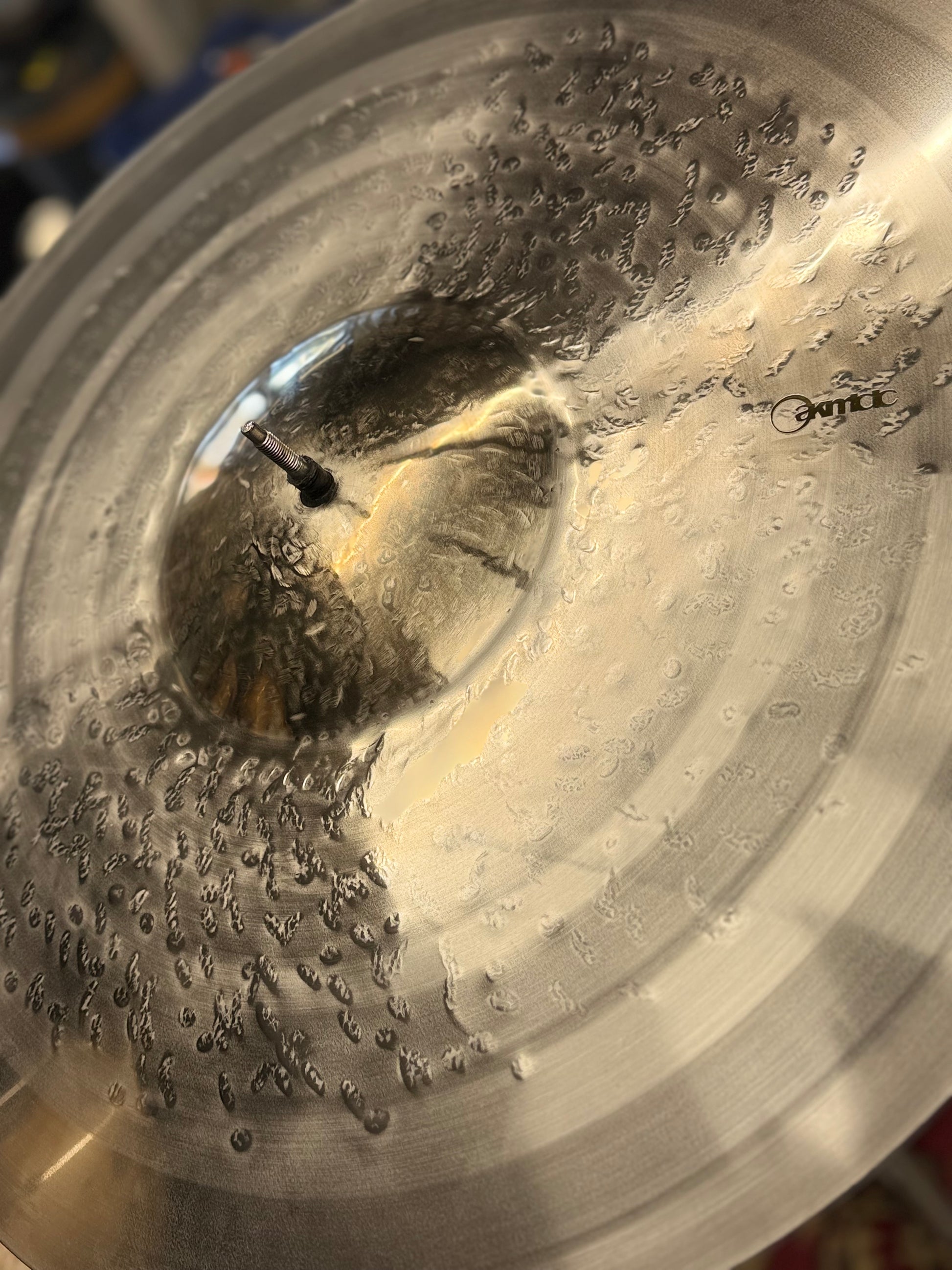 23 inch ride cymbal big bell titanium handmade Kmicic Masterpiece piercing bell metal