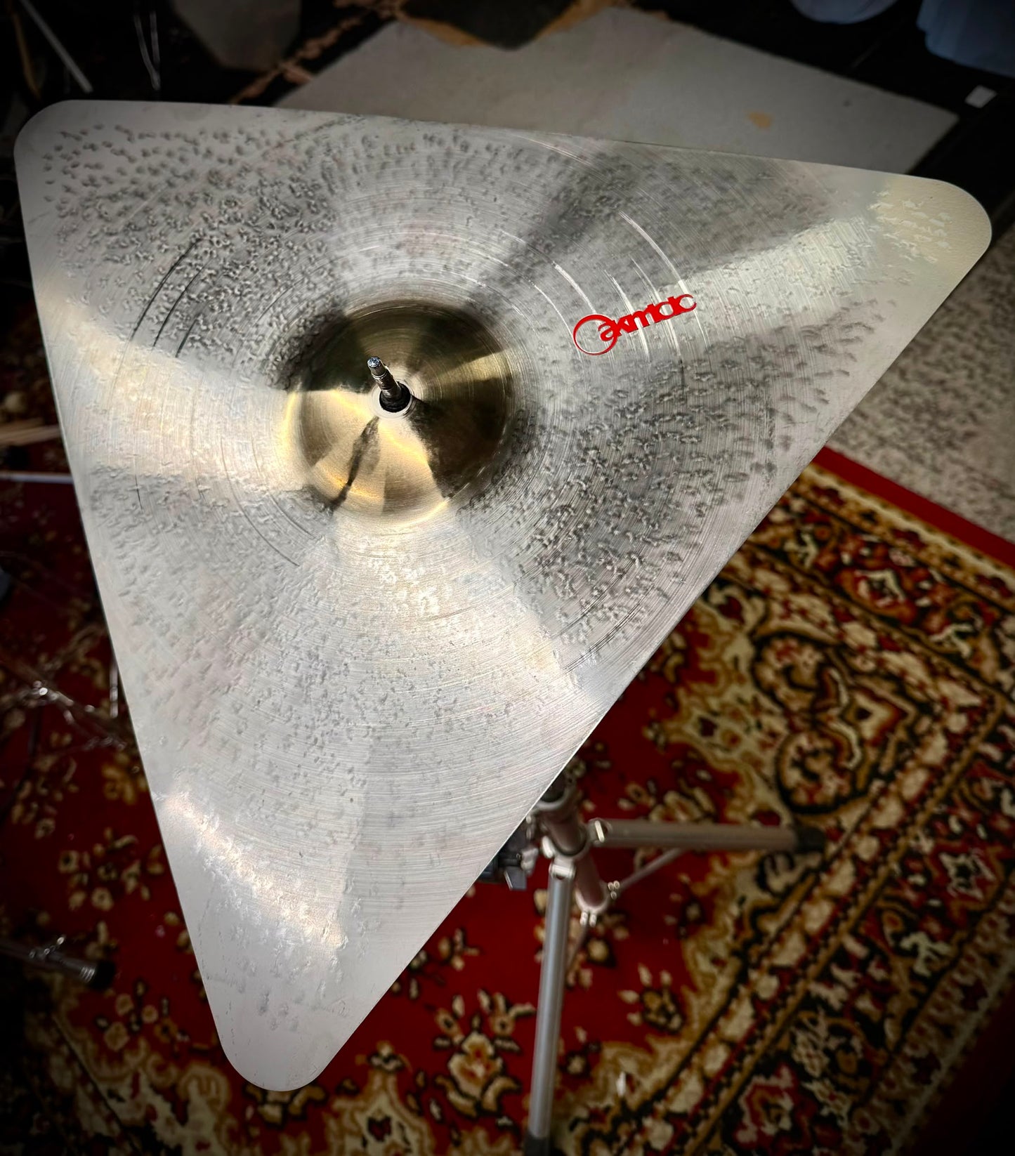 21.5 inch triangular ride cymbal titanium handmade Kmicic Daddy Trio Chris Daddy Dave
