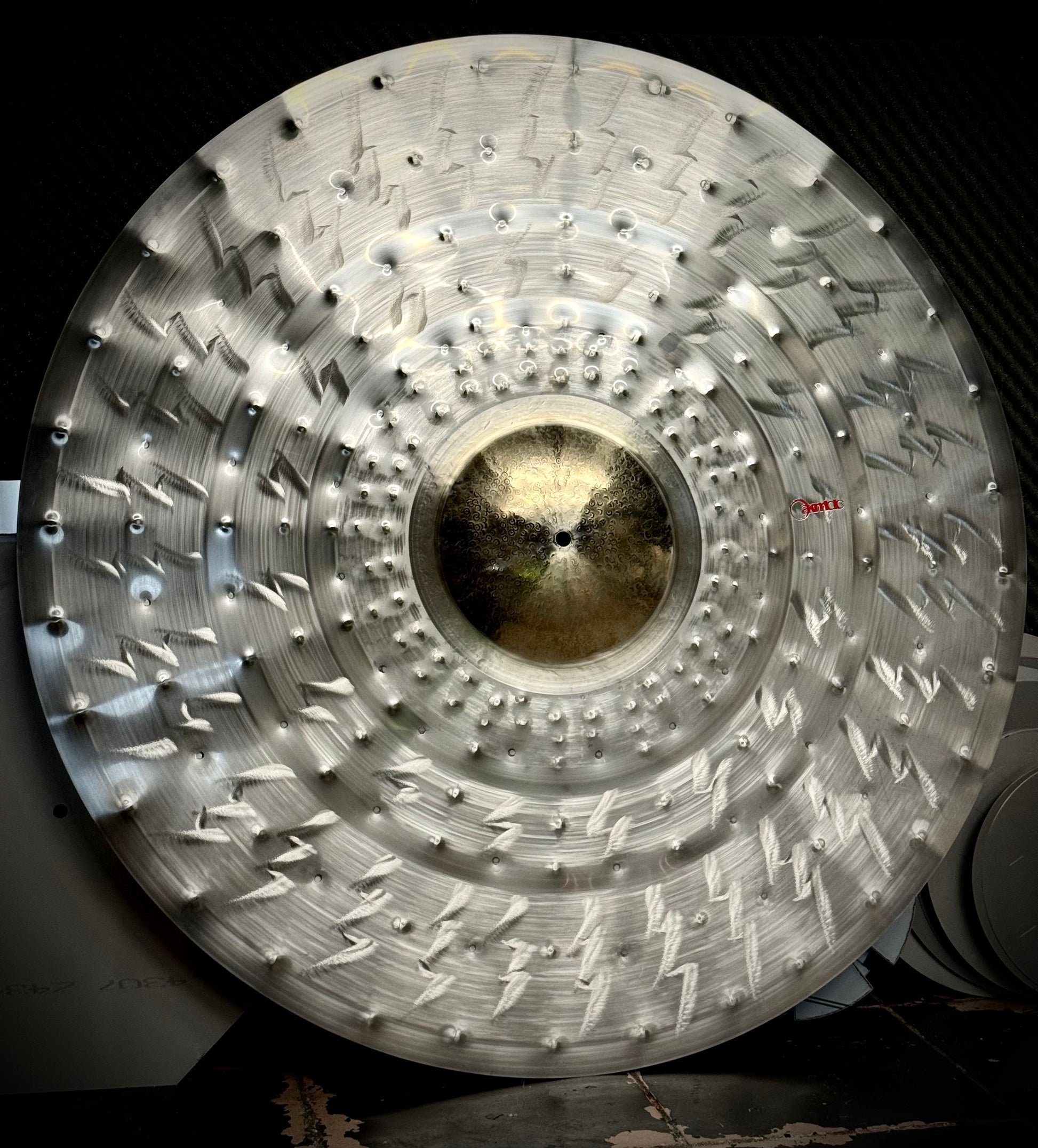 40 inch Zeus Custom Ride cymbal titanium handmade Kmicic 9 inch gold bell lightning finish massive ride