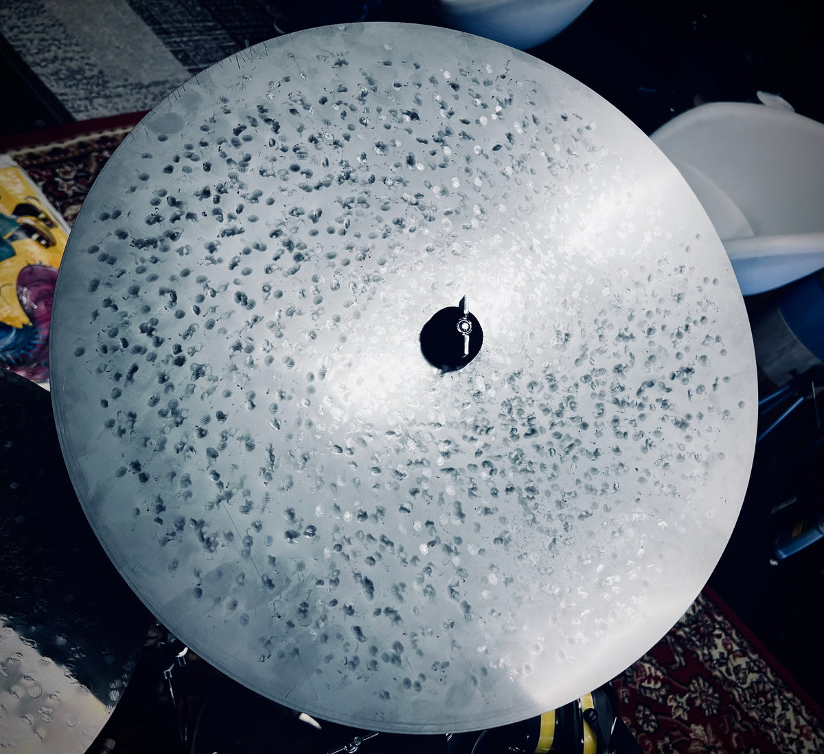 20 inch raw flat ride cymbal titanium TiGr5 handmade Kmicic dry articulate earthy