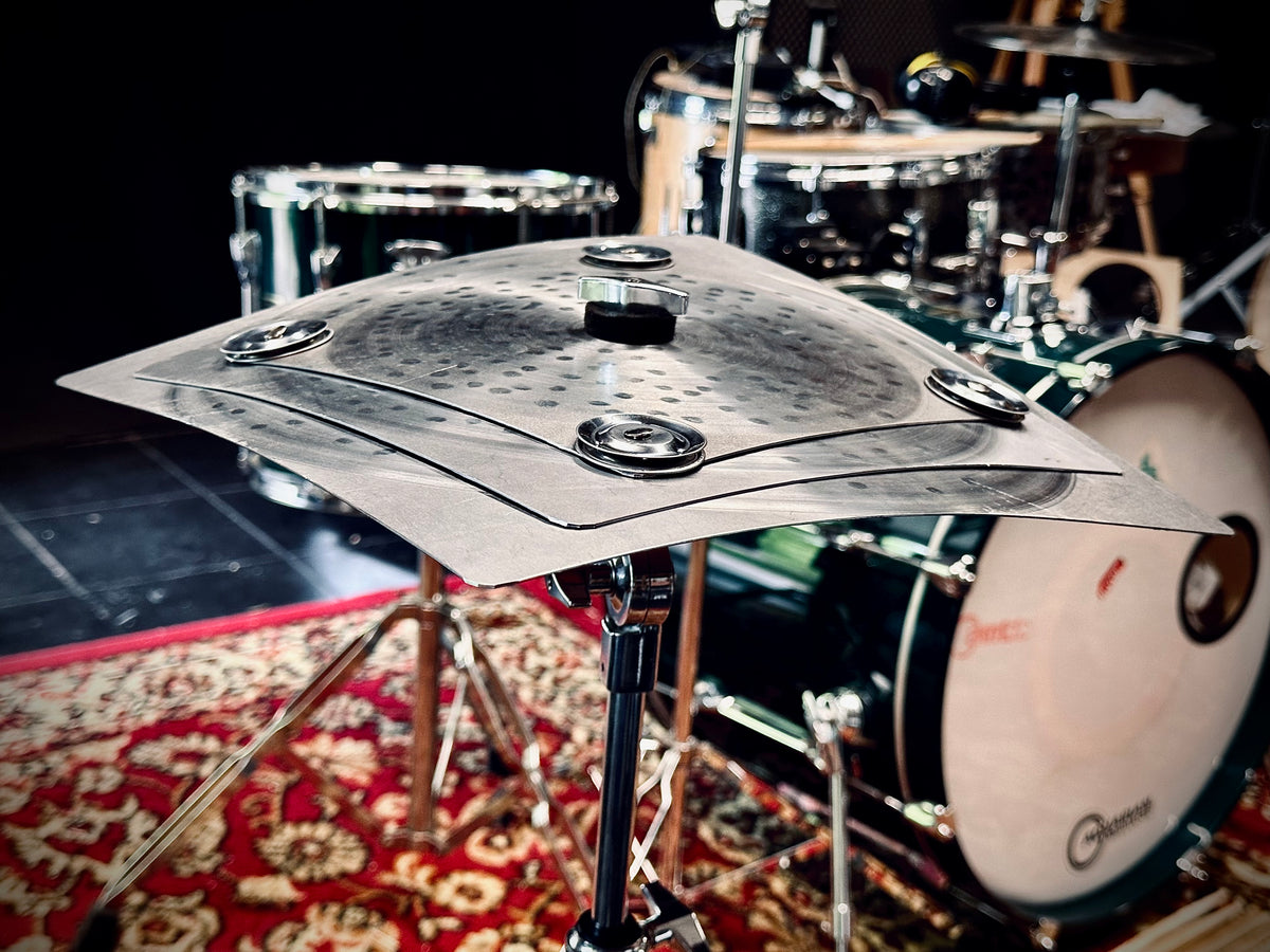 16 14 12 square cymbal stack with jingles titanium handmade Kmicic trashy textured
