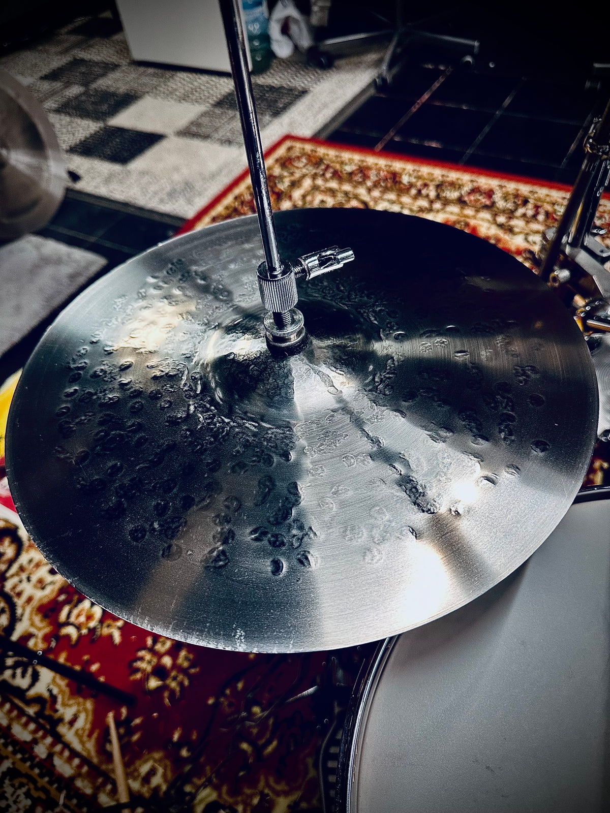 13 inch hi hat cymbals titanium TiGr5 handmade Kmicic Silver Surfer crisp responsive
