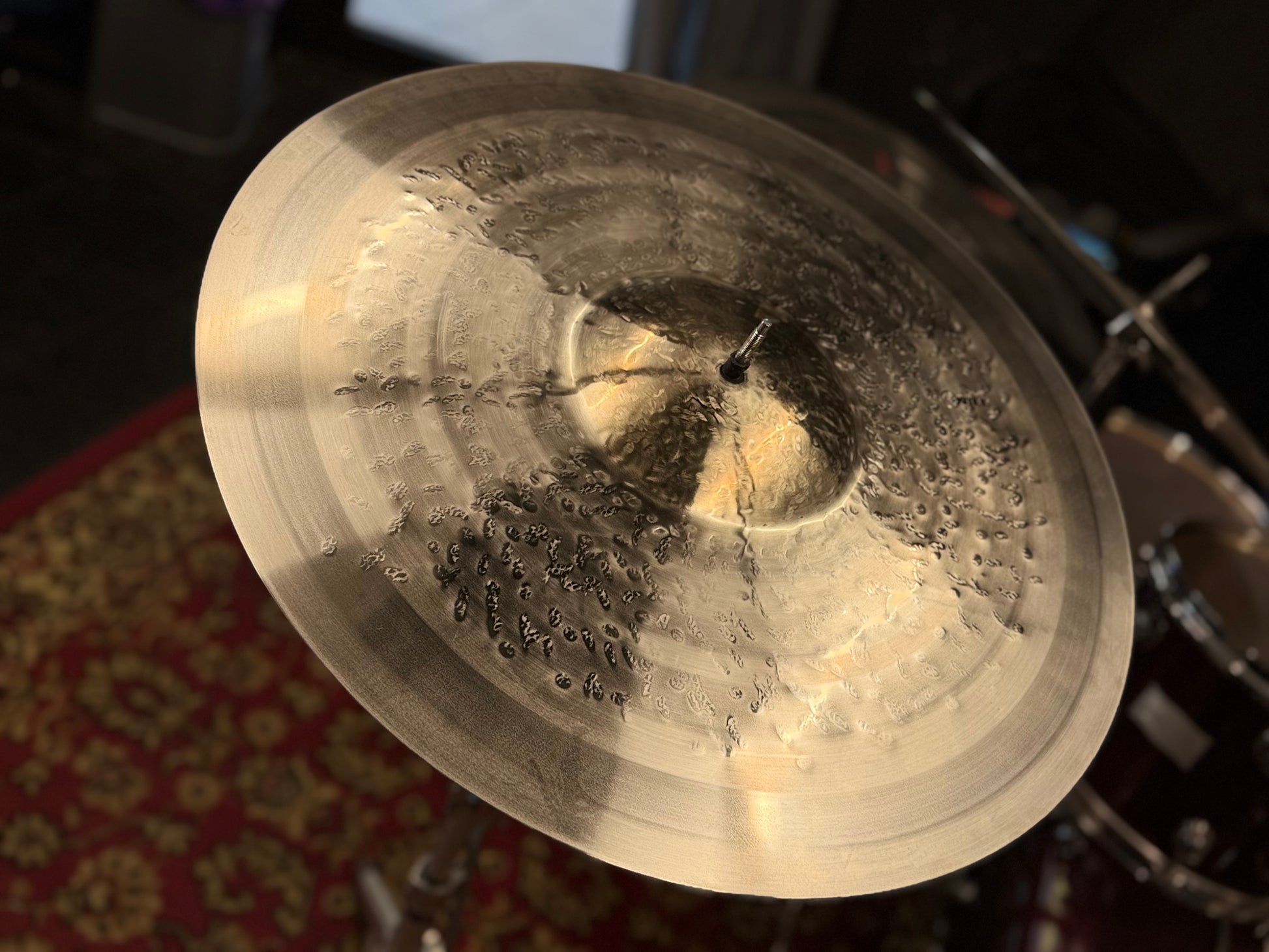 23 inch ride cymbal big bell titanium handmade Kmicic Masterpiece piercing bell metal