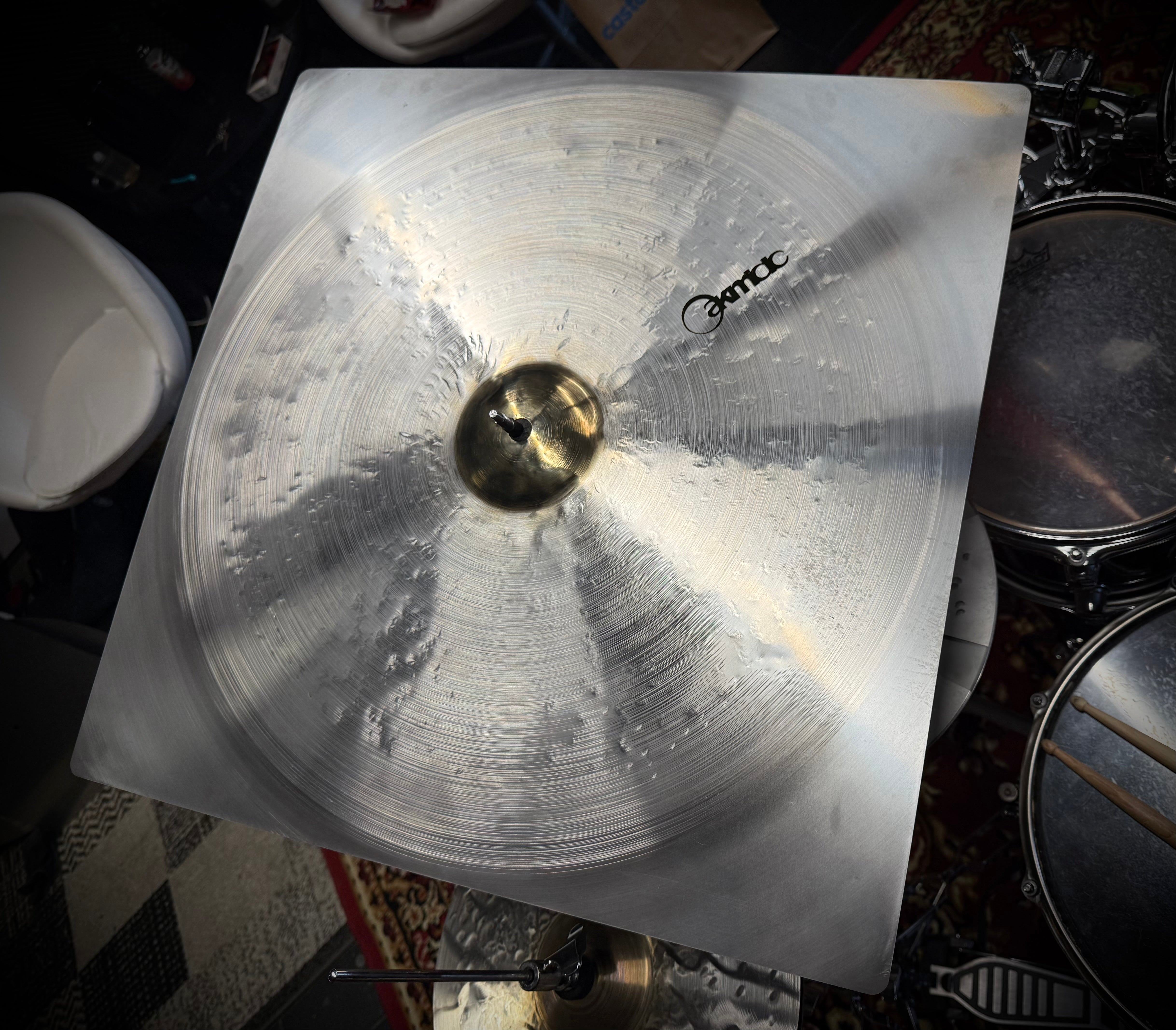 Daddy Square Ride Cymbal – 21.5” Titanium Handmade (Chris Daddy Dave C ...