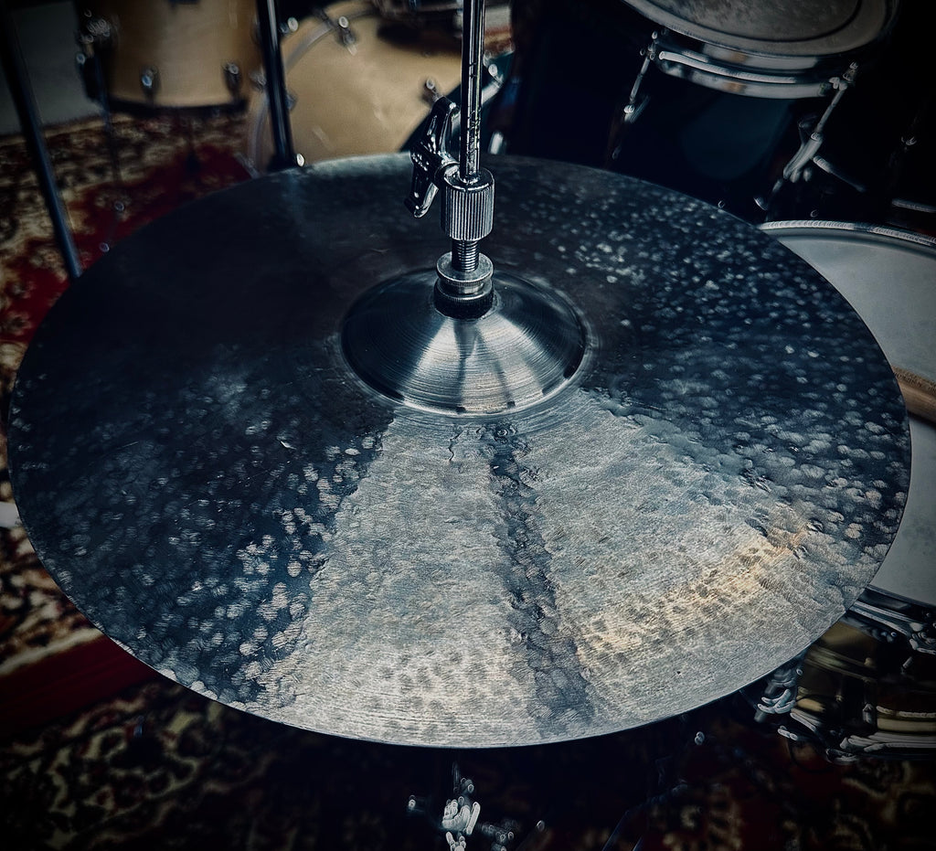 14 inch hi hat cymbals titanium handmade Kmicic Silver Titanium dry textured one of a kind