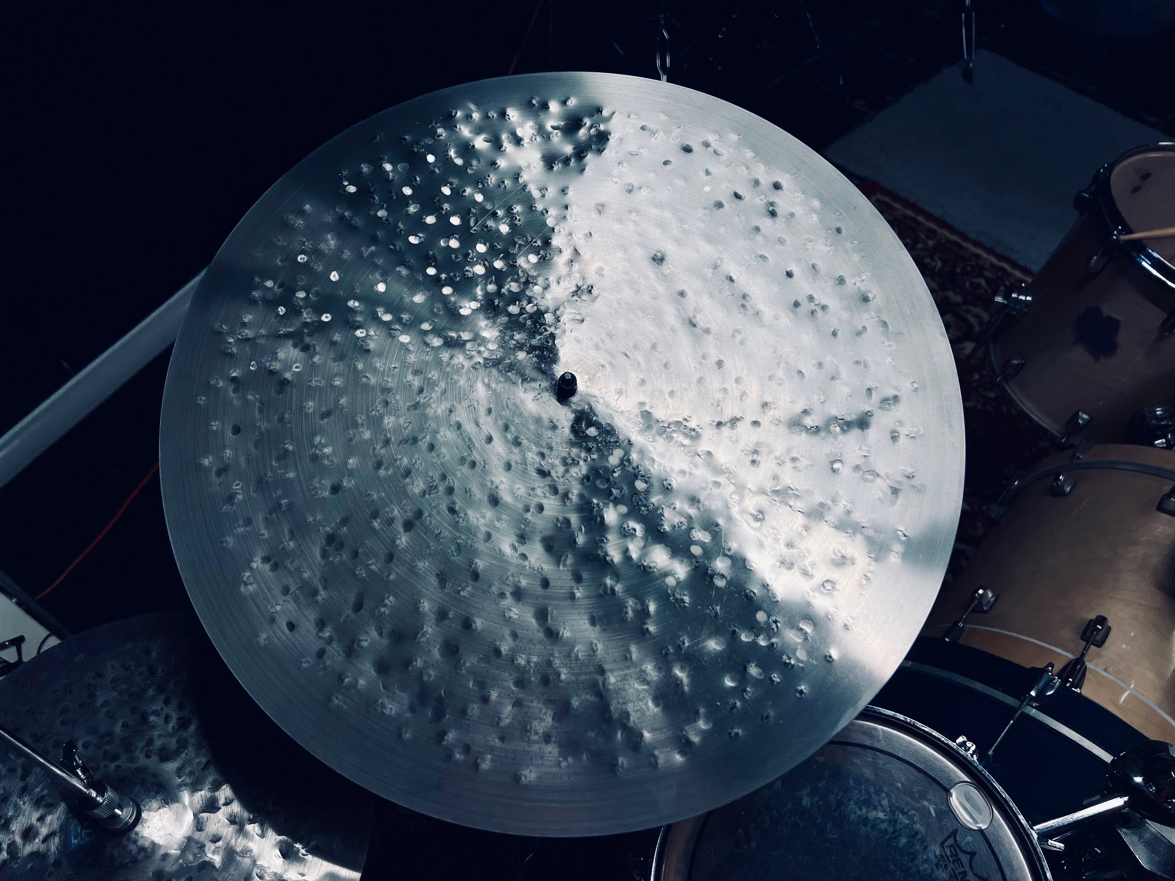 21" Sparkling Dot Flat Ride Cymbal – Titanium Handmade