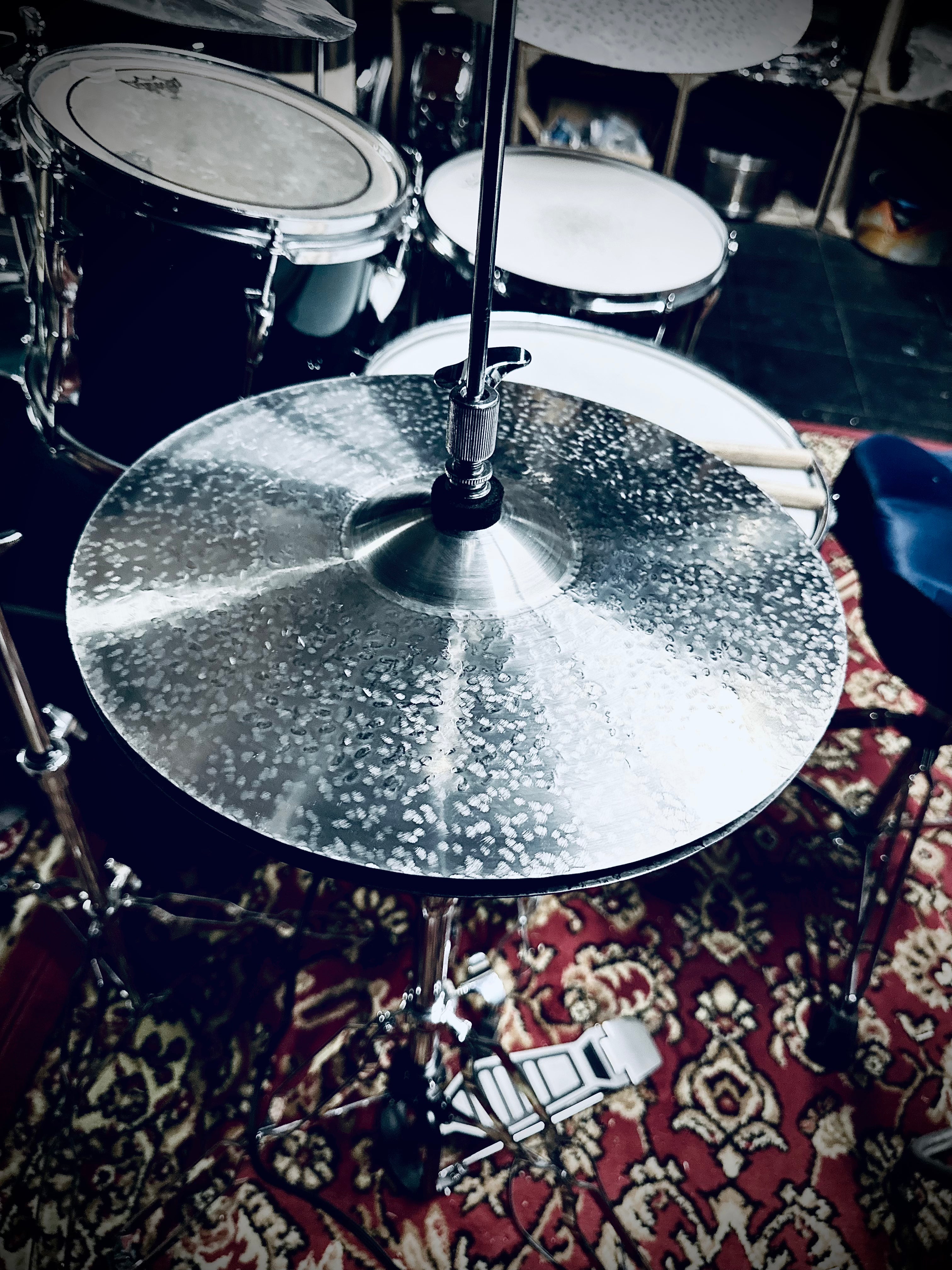 13 inch hi hat cymbals titanium handmade Kmicic Texture Silver dense hammering modern articulation