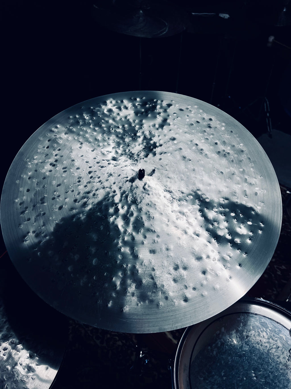 21 inch flat ride cymbal titanium handmade Kmicic Sparkling Dot unique hammering pattern