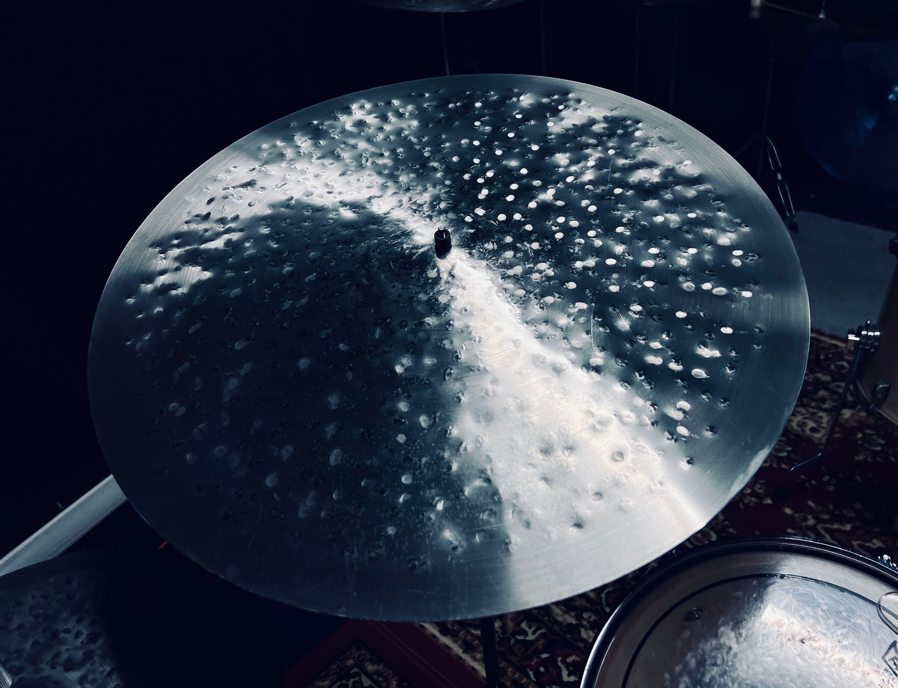 21 inch flat ride cymbal titanium handmade Kmicic Sparkling Dot unique hammering pattern