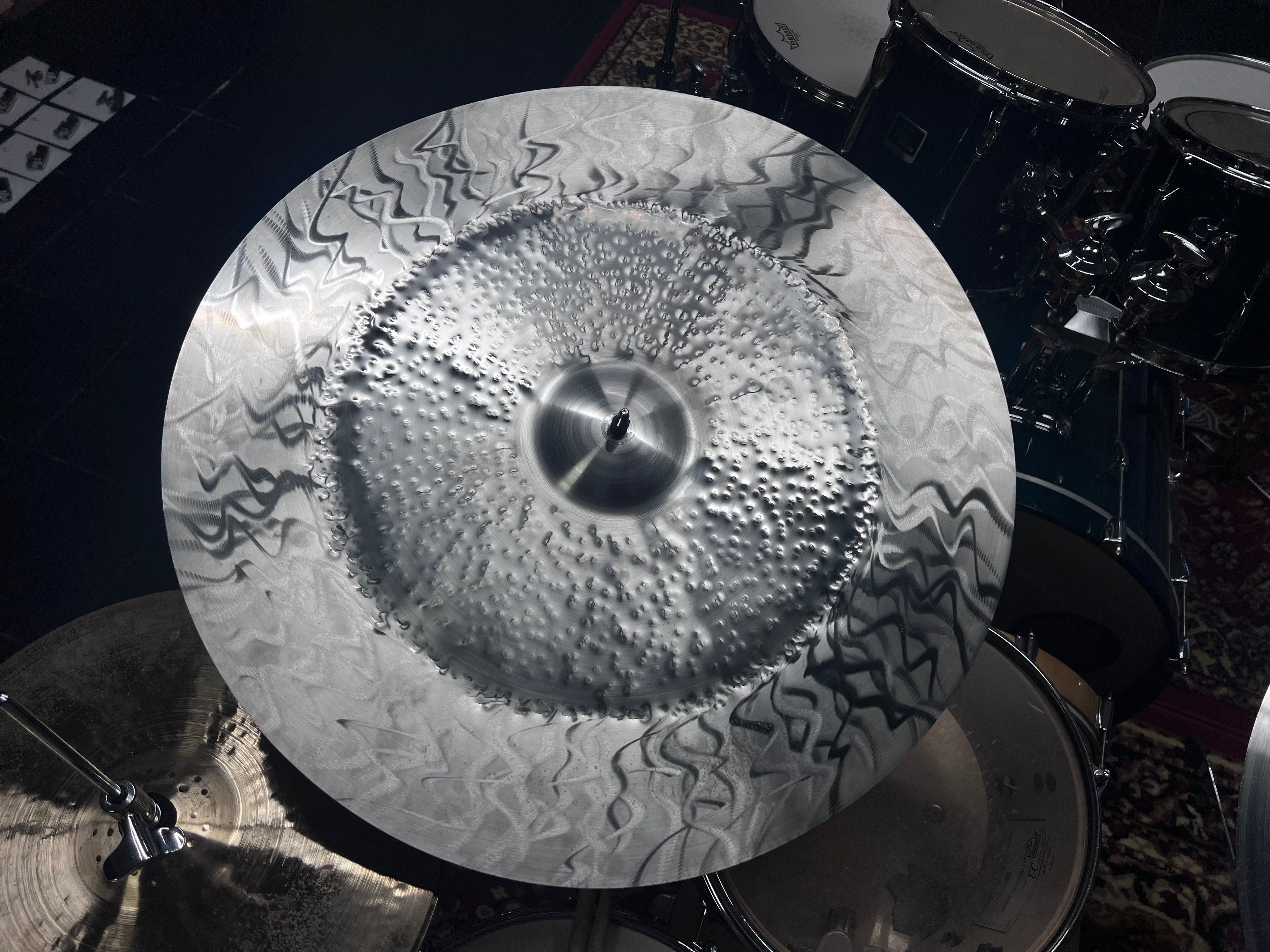 23 inch china ride cymbal titanium handmade Kmicic Flamed oriental crash wave profile