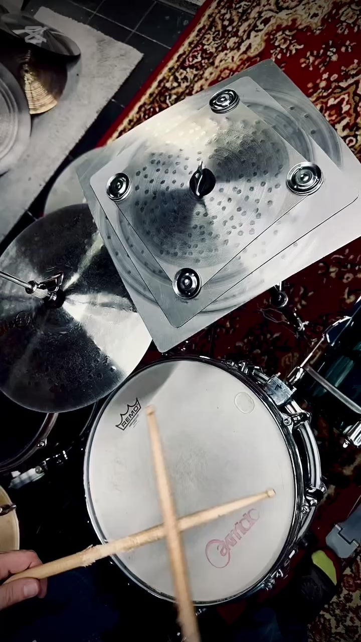 Square Stack with Jingles – 16"/14"/12" Titanium Handmade Stack